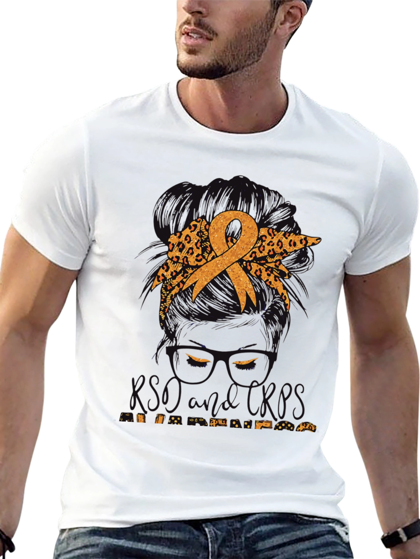 Childhood Cancer Awareness Messy Bun T-Shirt