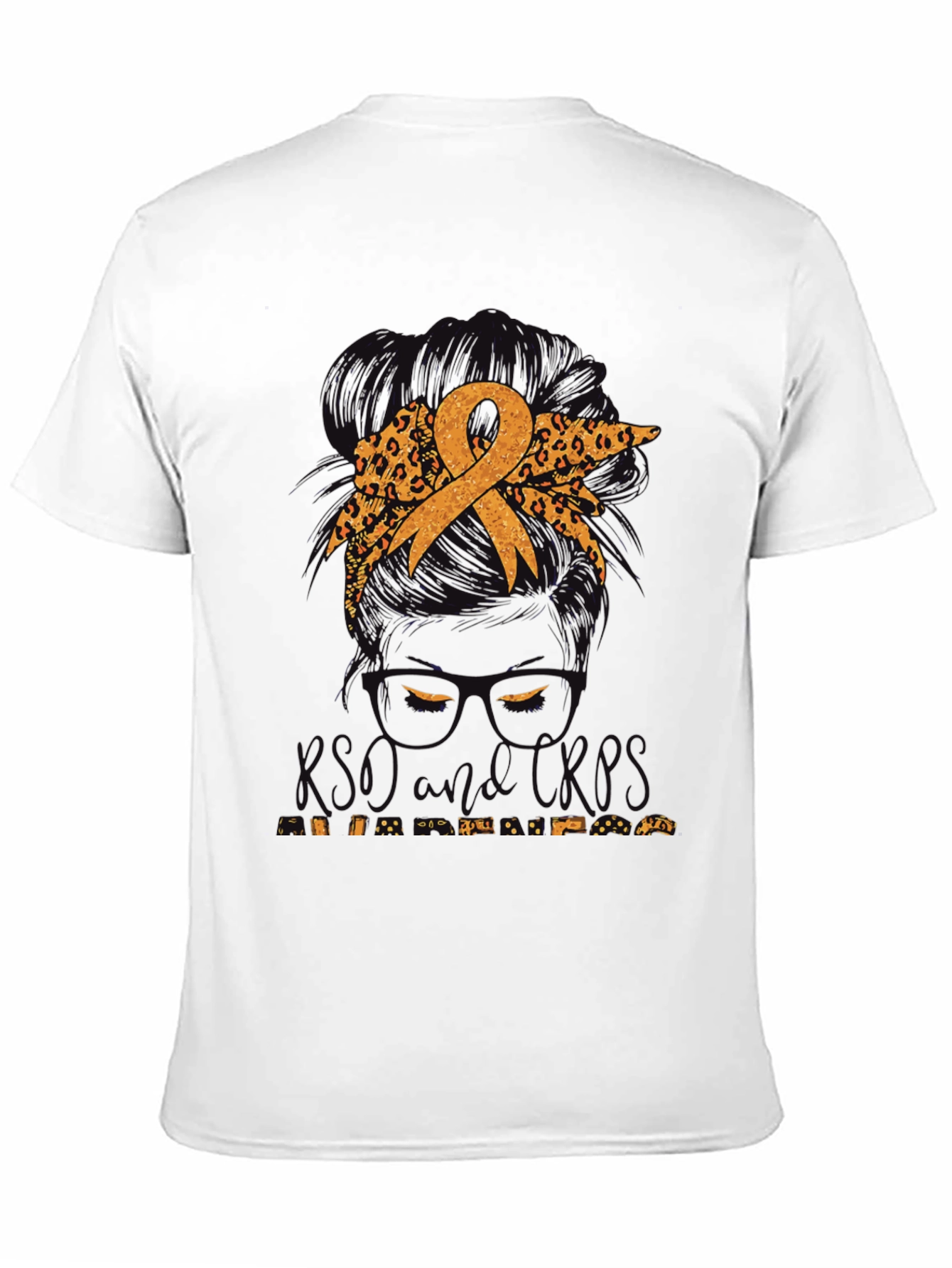 Childhood Cancer Awareness Messy Bun T-Shirt