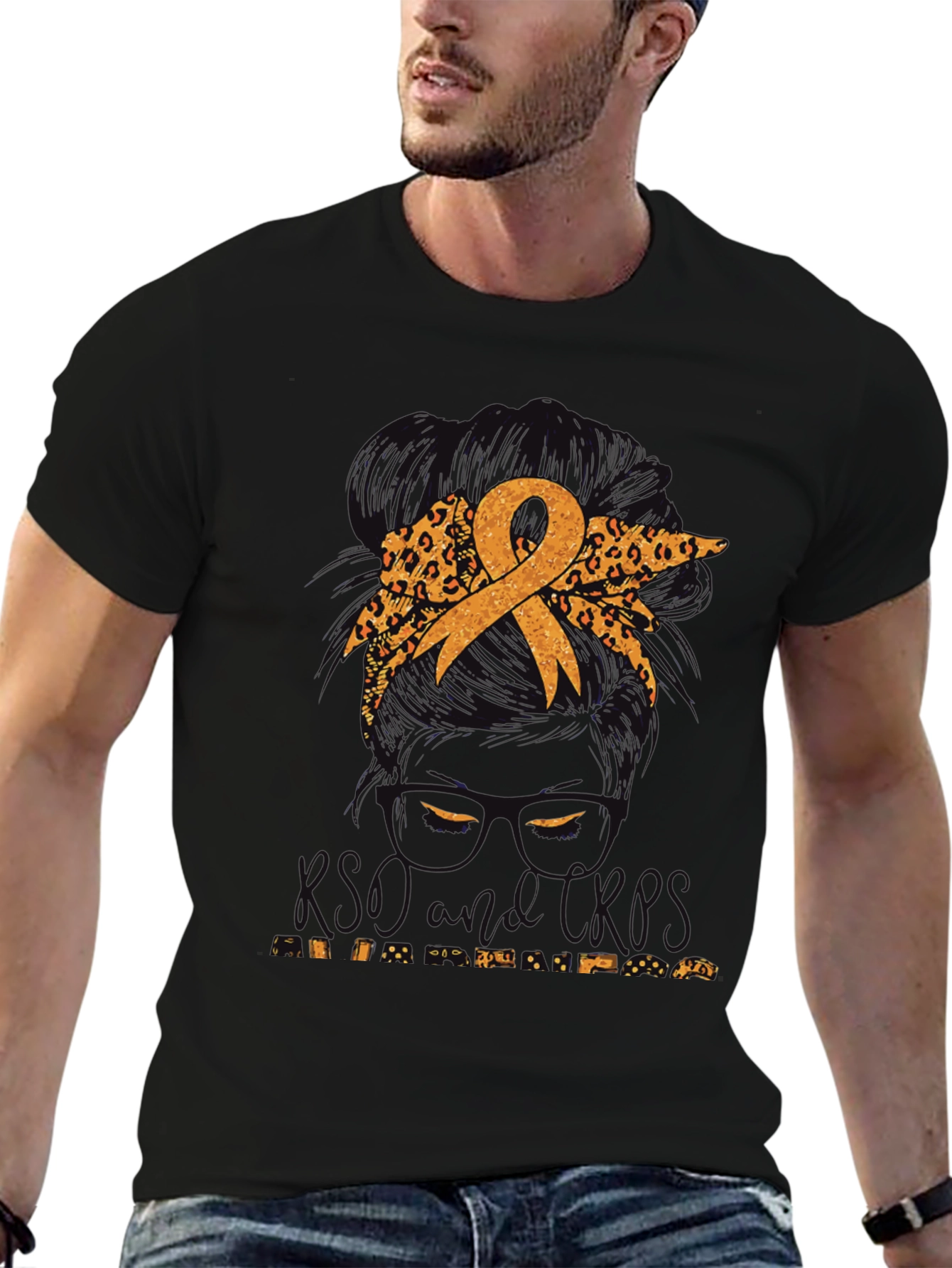 Childhood Cancer Awareness Messy Bun T-Shirt