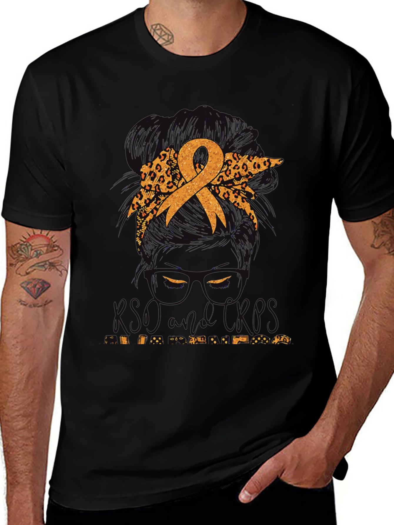 Childhood Cancer Awareness Messy Bun T-Shirt
