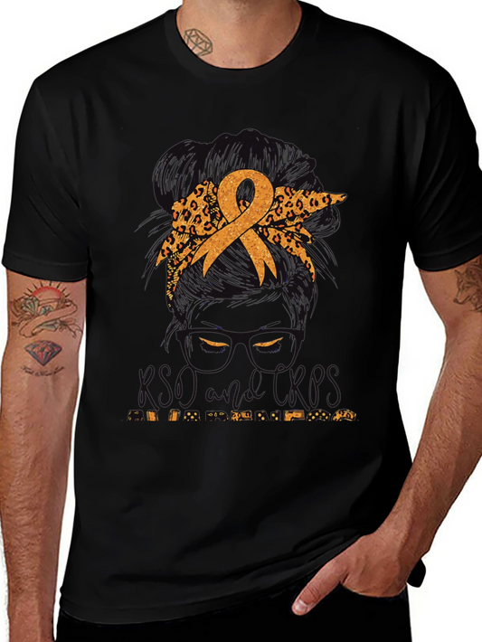 Childhood Cancer Awareness Messy Bun T-Shirt