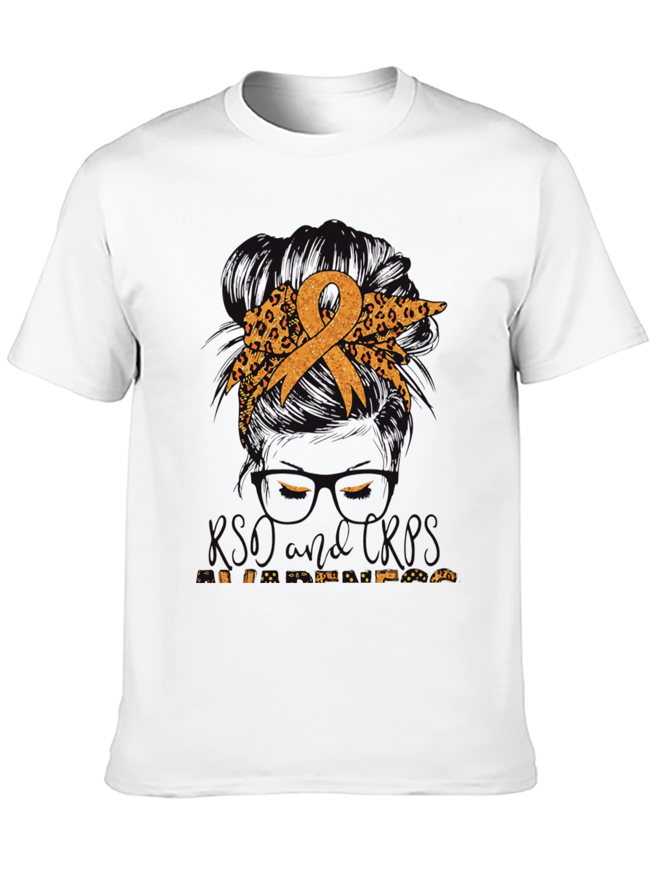 Childhood Cancer Awareness Messy Bun T-Shirt