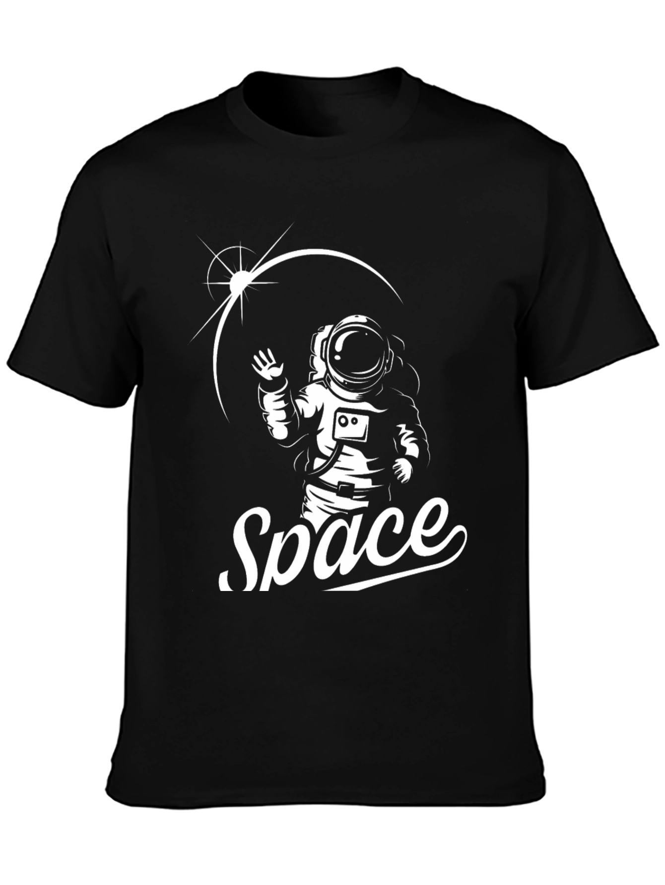 Astronaut Space Graphic T-Shirt - Black