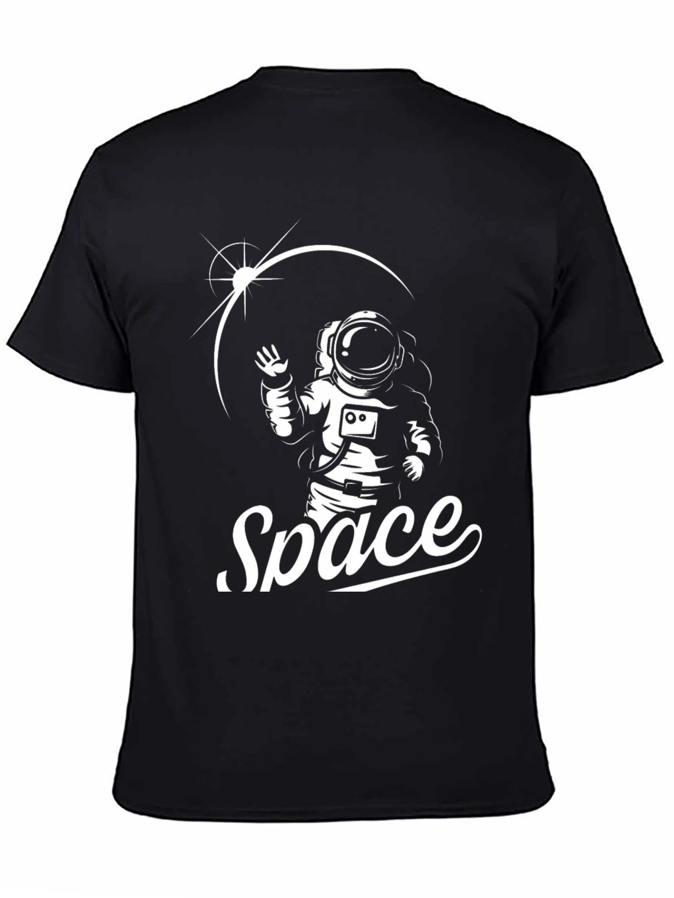 Astronaut Space Graphic T-Shirt - Black