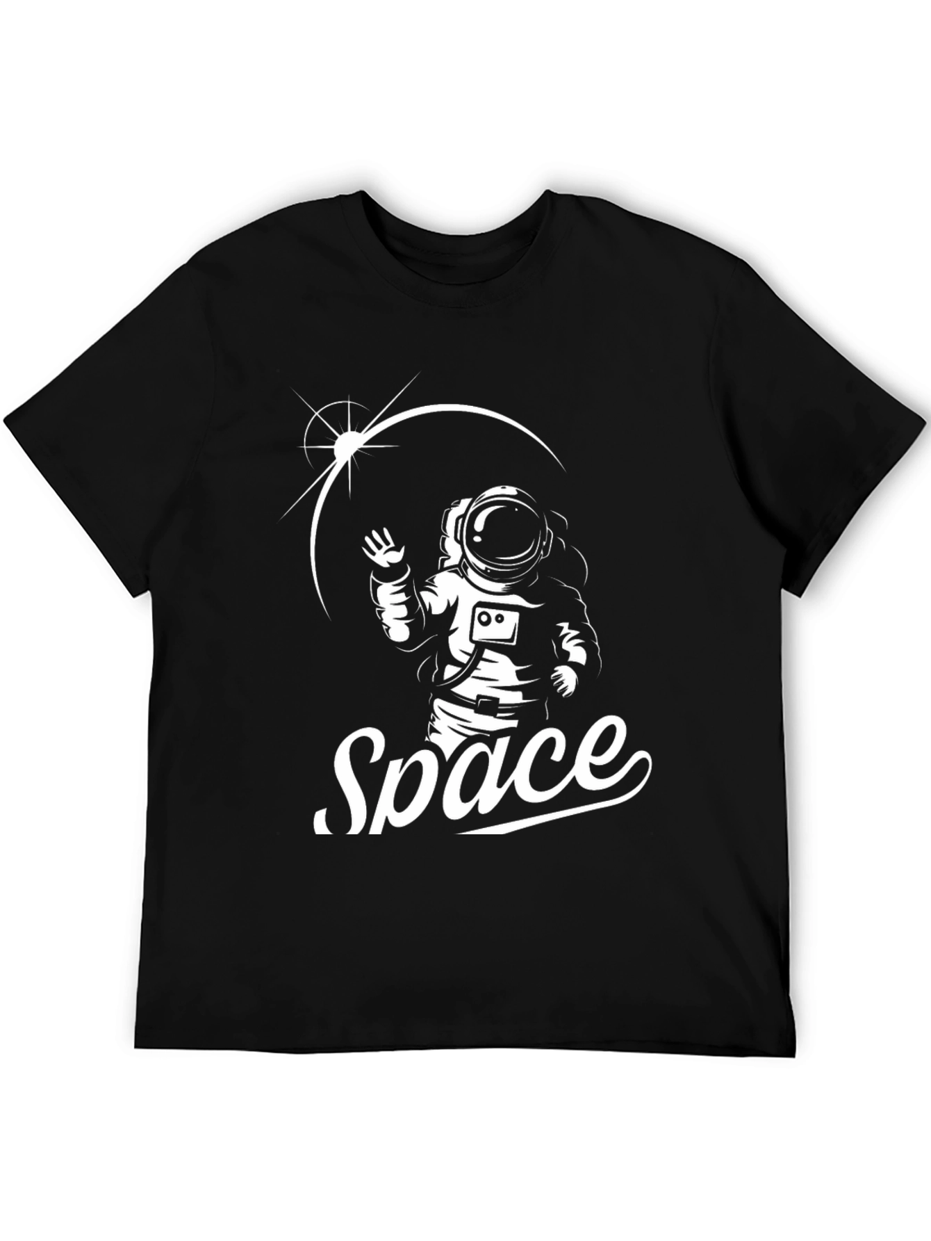 Astronaut Space Graphic T-Shirt - Black