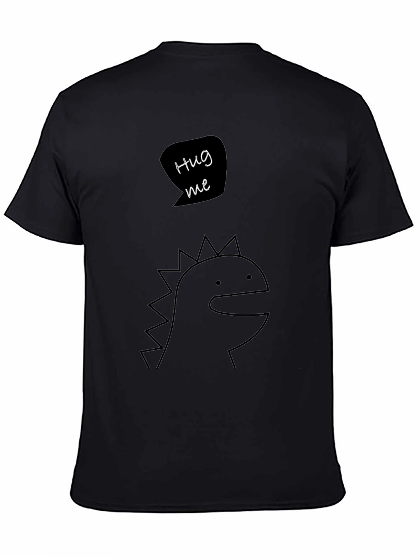 Hug Me Dinosaur Graphic Tee - Black T-Shirt
