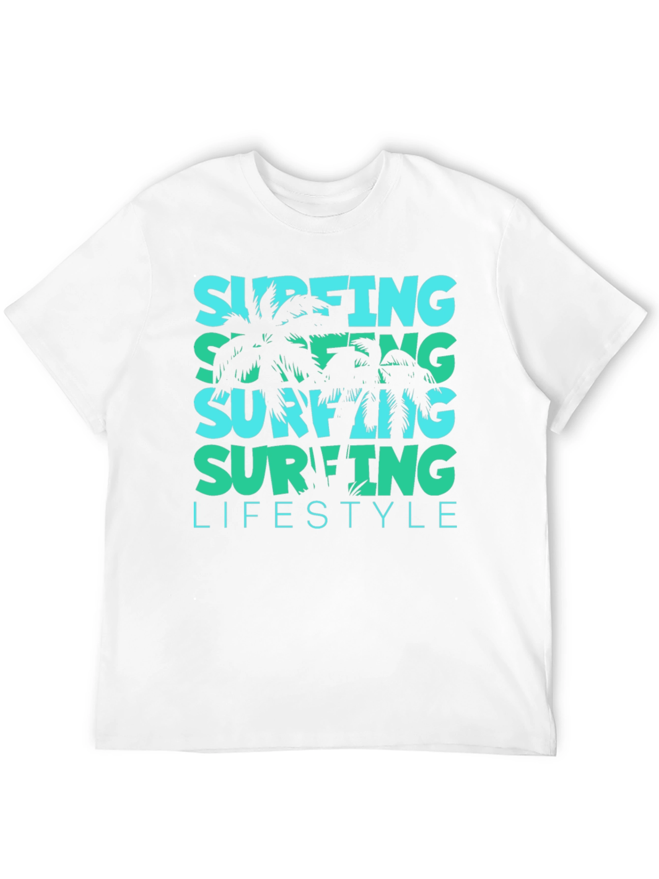 Surfing Lifestyle Tee: Tropical Palm Design