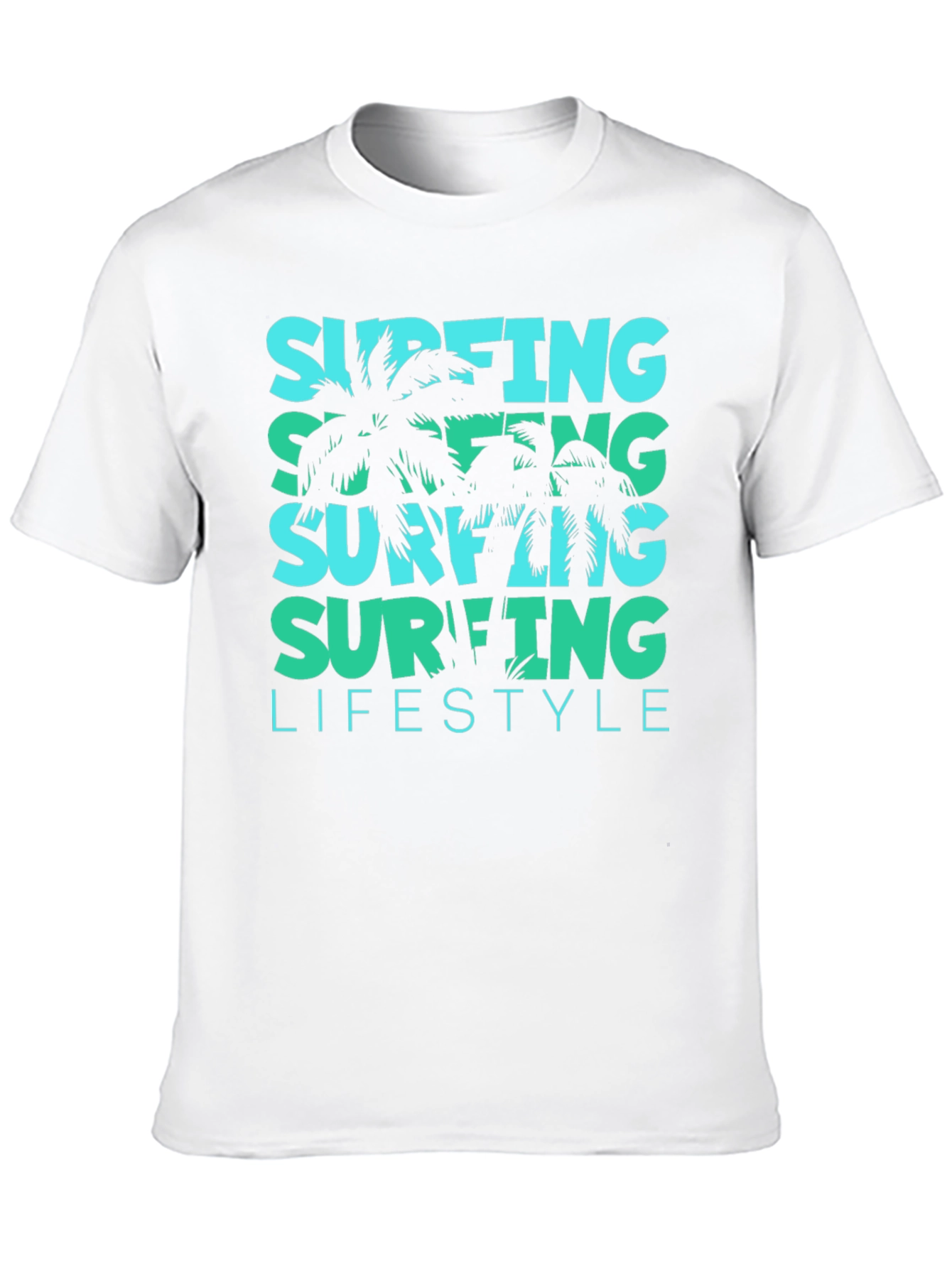 Surfing Lifestyle Tee: Tropical Palm Design