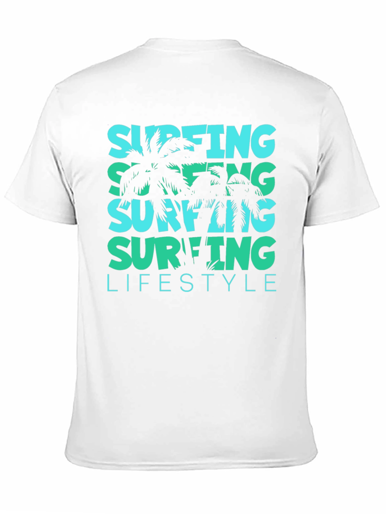 Surfing Lifestyle Tee: Tropical Palm Design
