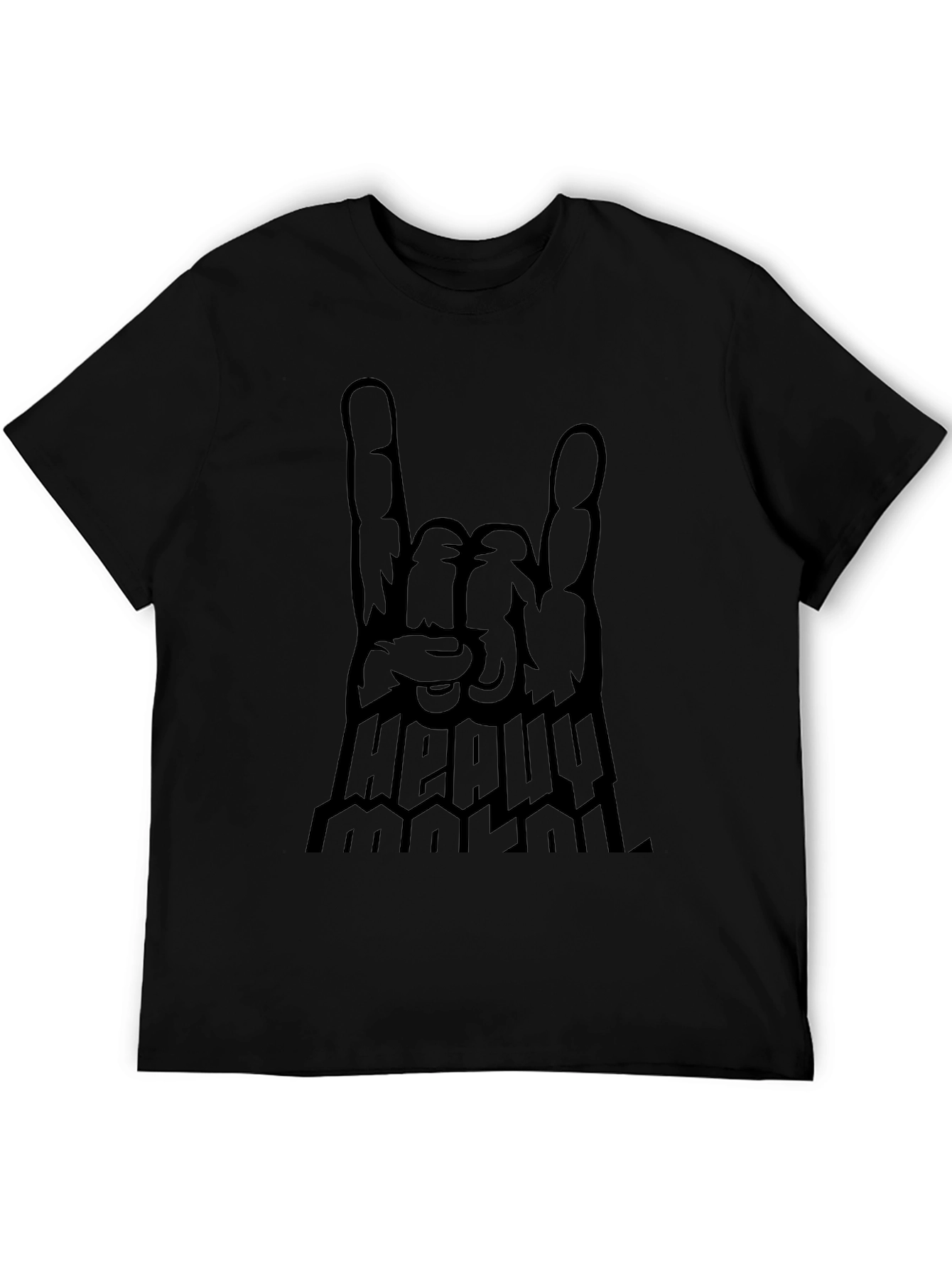 Heavy Metal Rock On Hand Graphic T-Shirt
