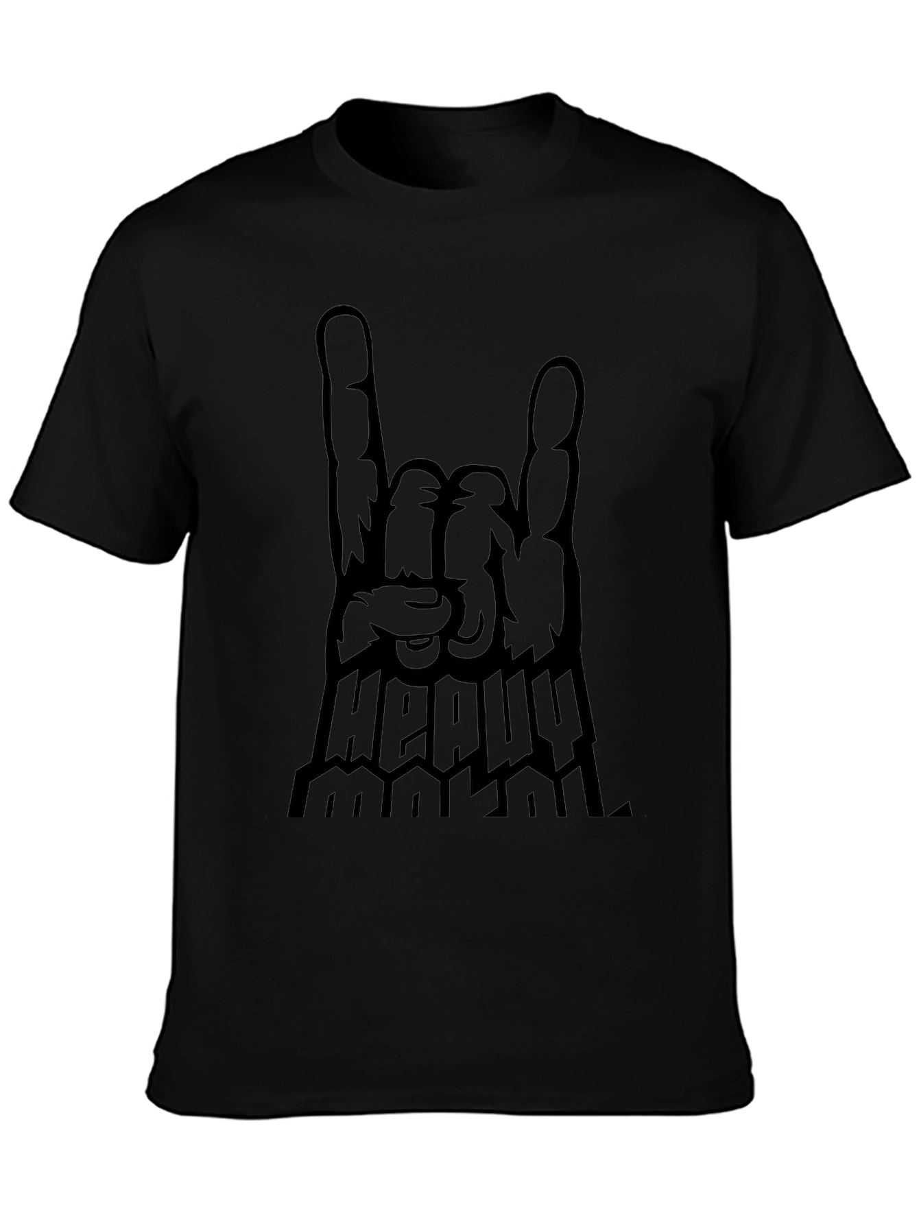 Heavy Metal Rock On Hand Graphic T-Shirt
