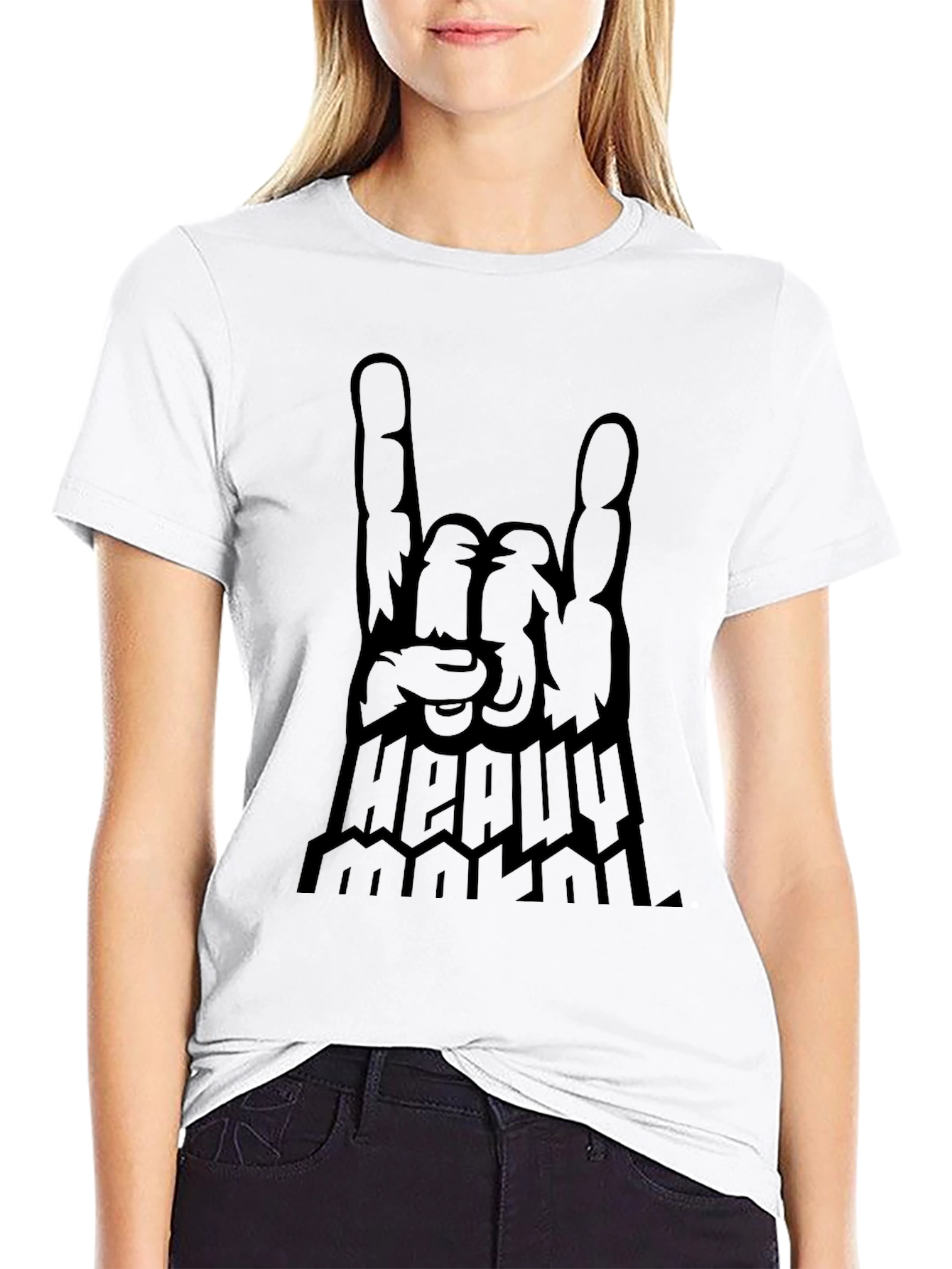 Heavy Metal Rock On Hand Graphic T-Shirt