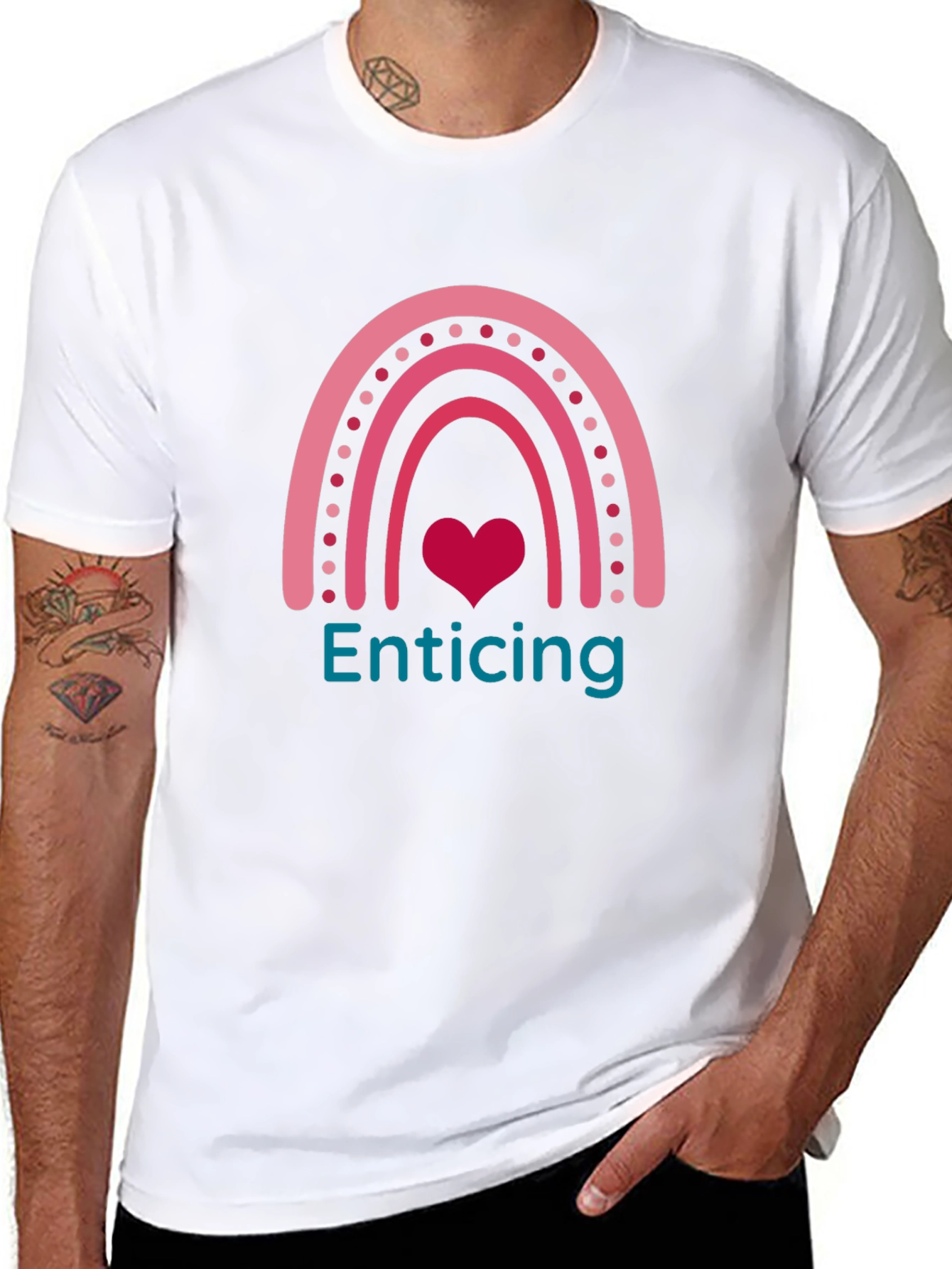 Enticing Heart Rainbow Graphic T-Shirt
