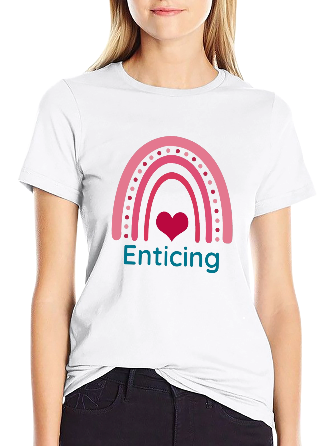 Enticing Heart Rainbow Graphic T-Shirt
