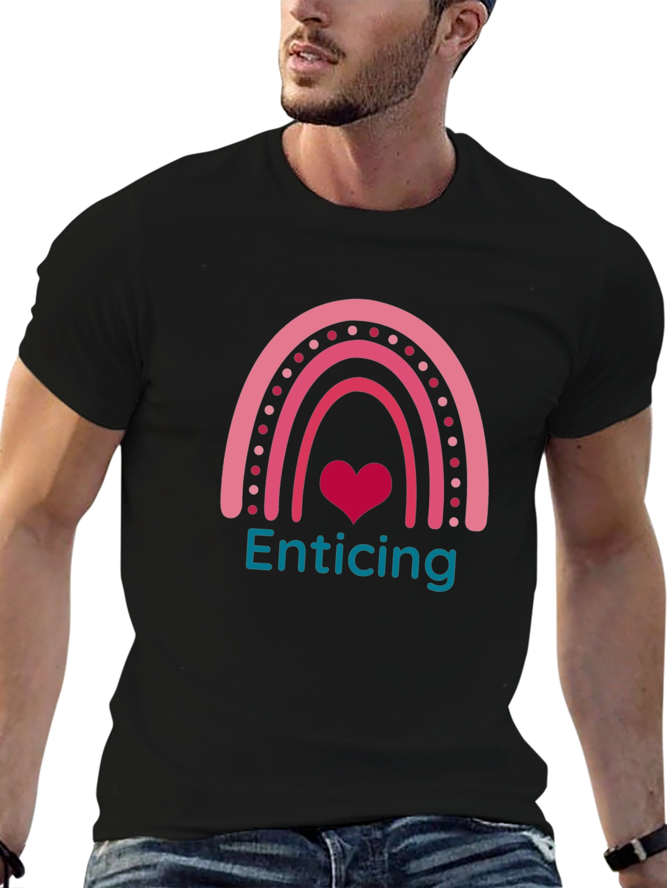 Enticing Heart Rainbow Graphic T-Shirt