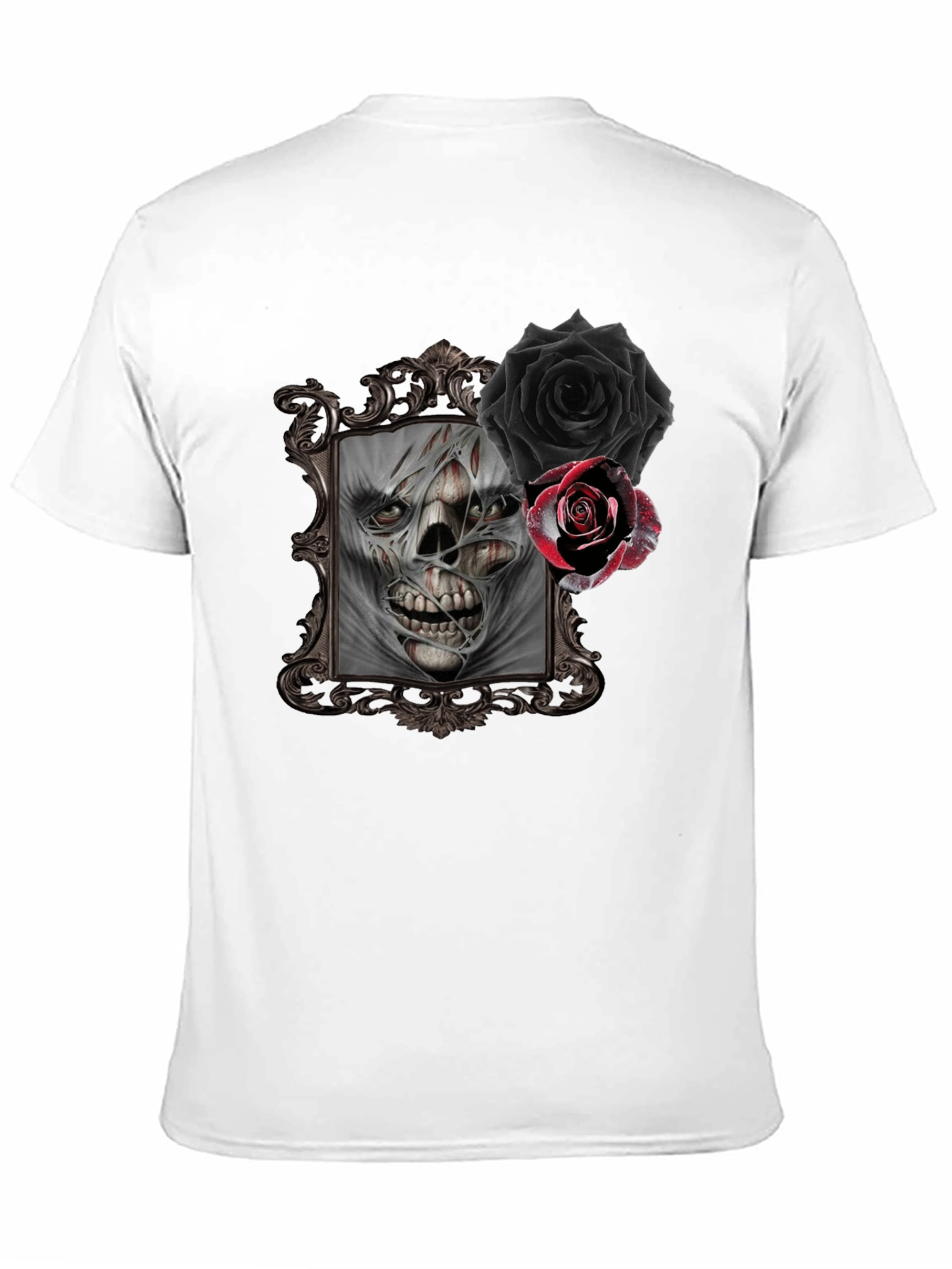 Skull & Roses Graphic Tee - Gothic Style
