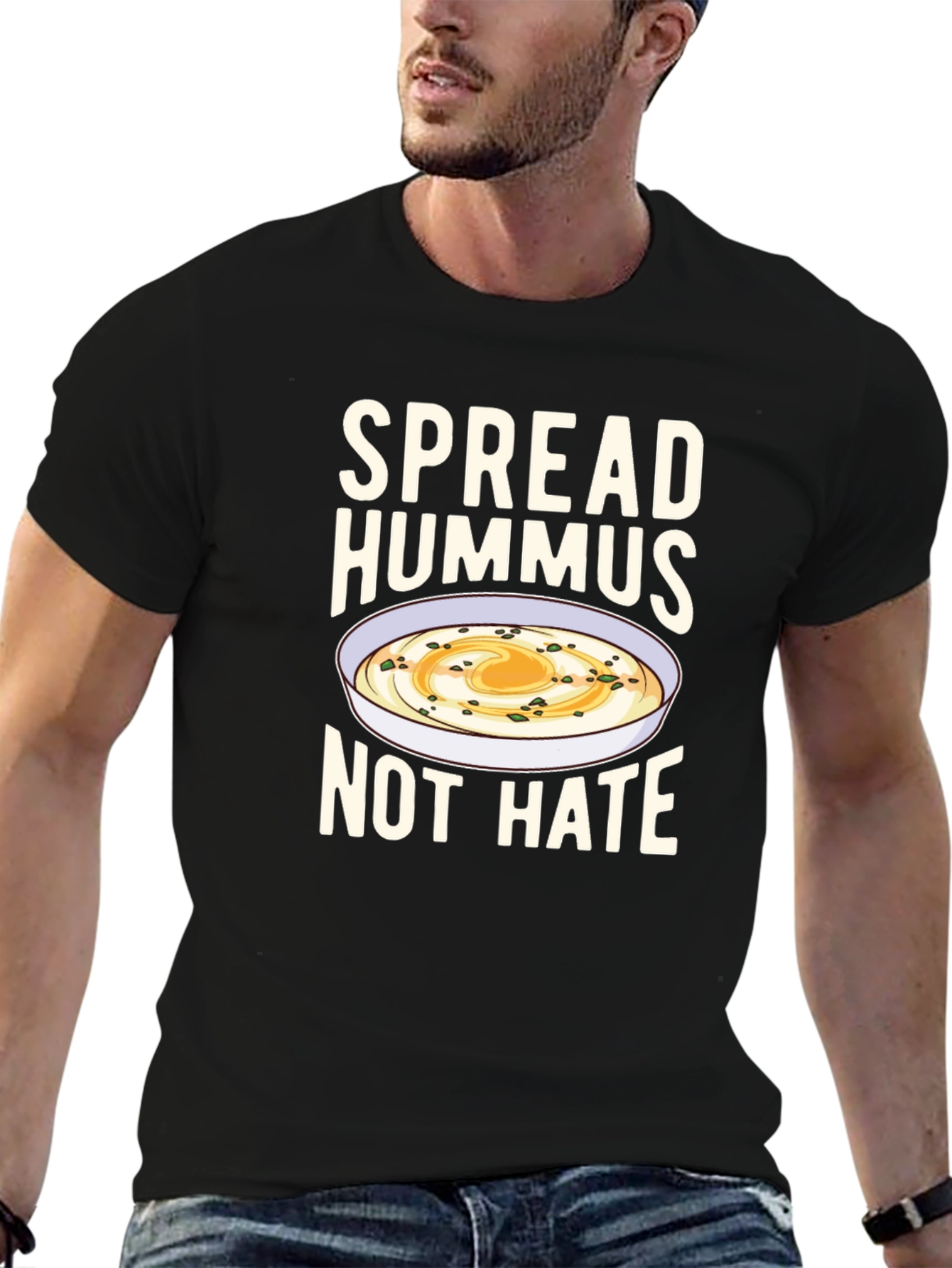 Spread Hummus Not Hate T-Shirt - Funny Foodie Tee
