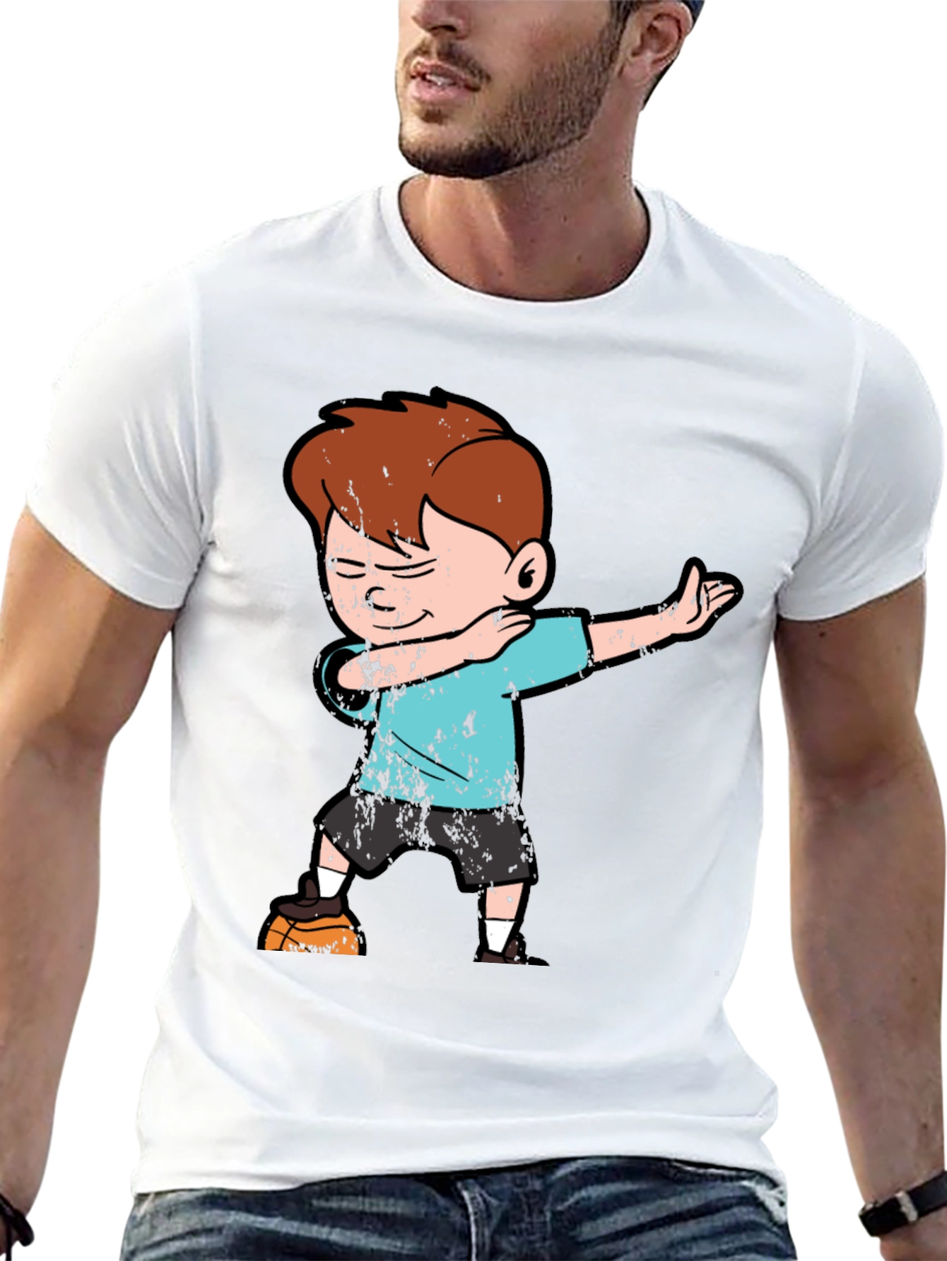 Boy Dabbing on Black T-Shirt