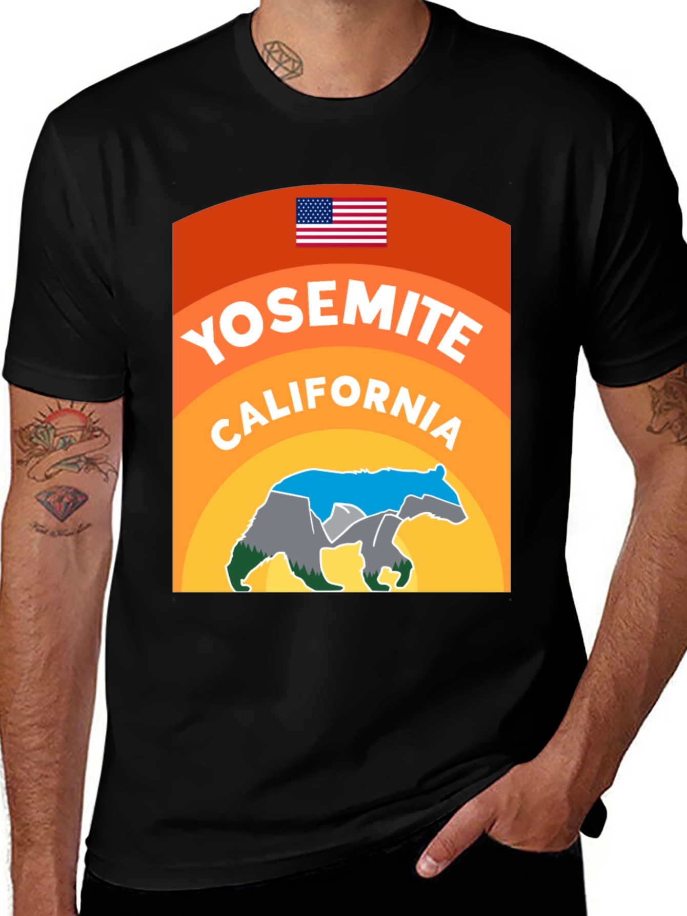 Yosemite California Bear Graphic T-Shirt