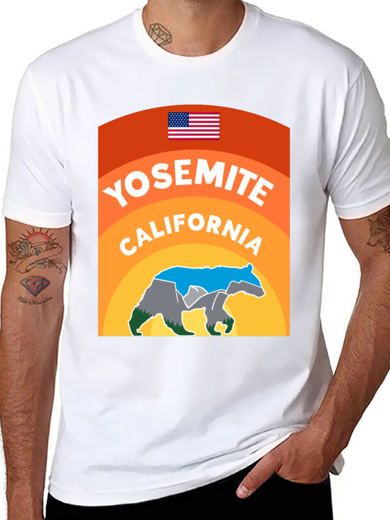 Yosemite California Bear Graphic T-Shirt