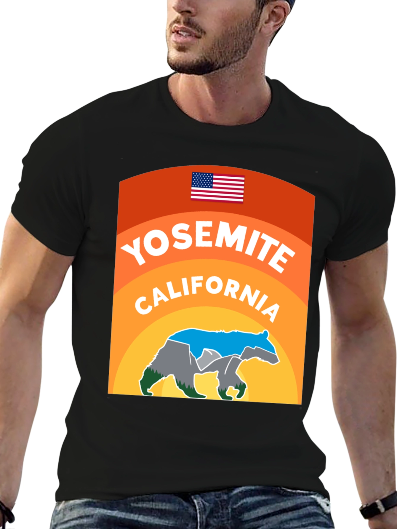 Yosemite California Bear Graphic T-Shirt