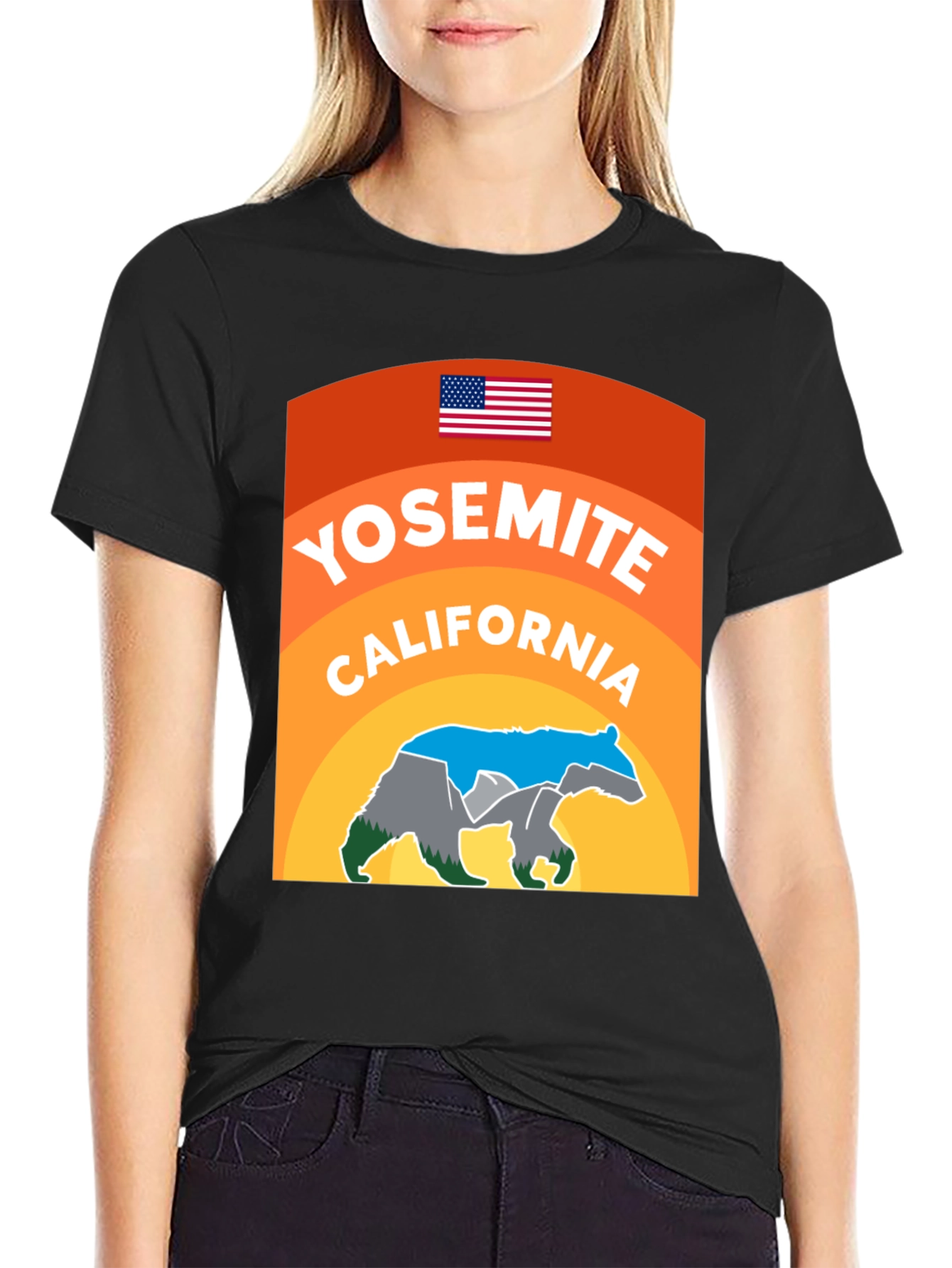 Yosemite California Bear Graphic T-Shirt