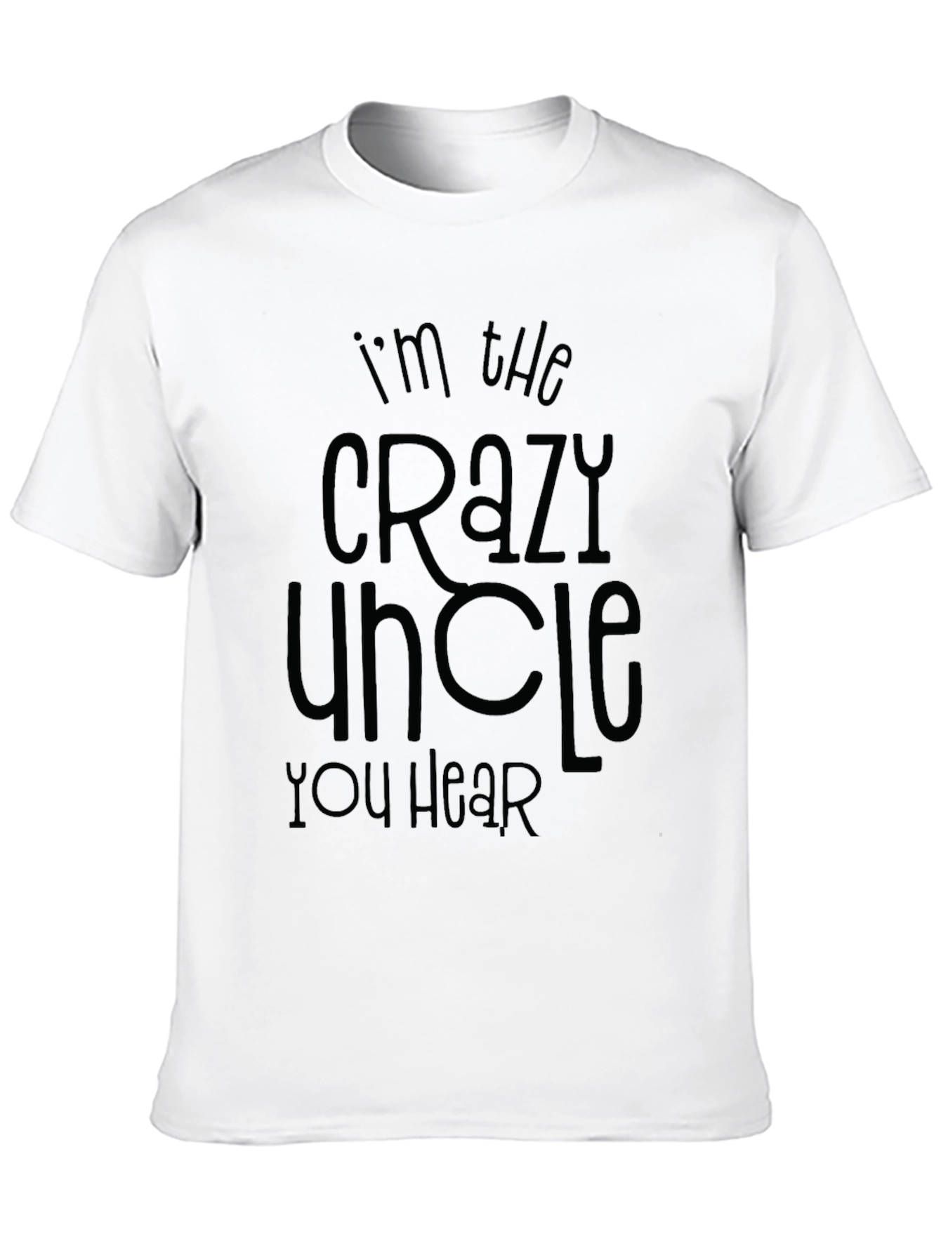 Crazy Uncle T-Shirt Mens Black Crew Neck Novelty Tee