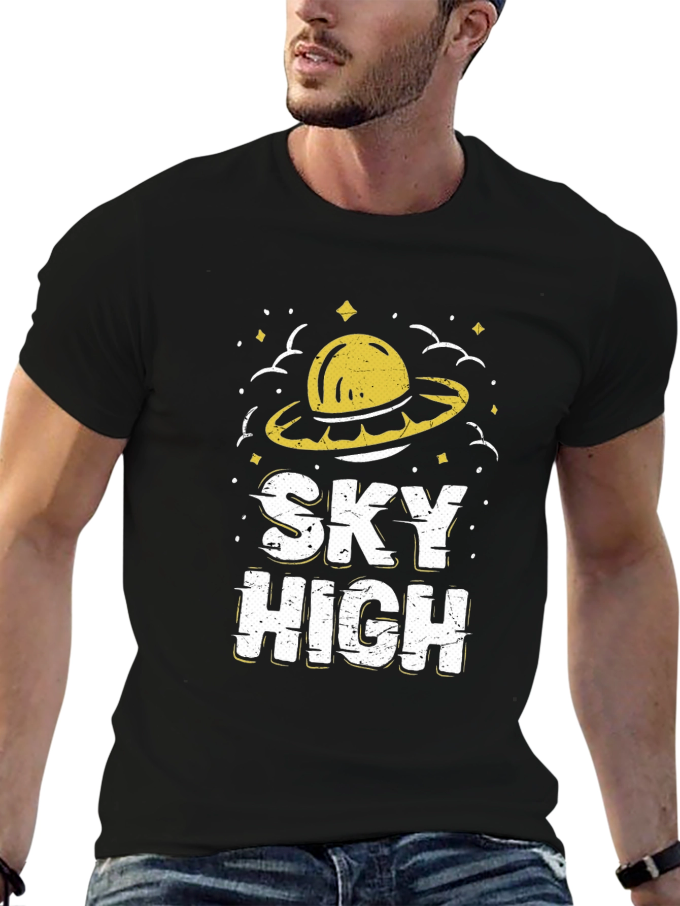 Sky High UFO Graphic T-Shirt - Retro Style