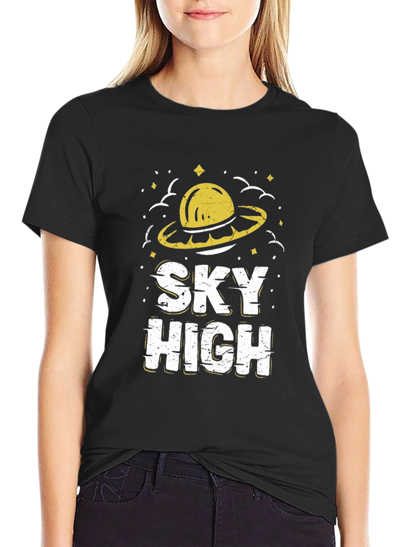 Sky High UFO Graphic T-Shirt - Retro Style