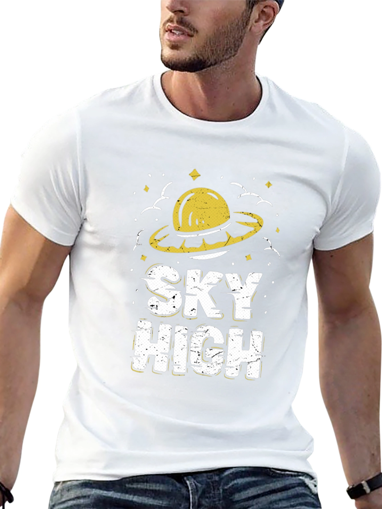 Sky High UFO Graphic T-Shirt - Retro Style