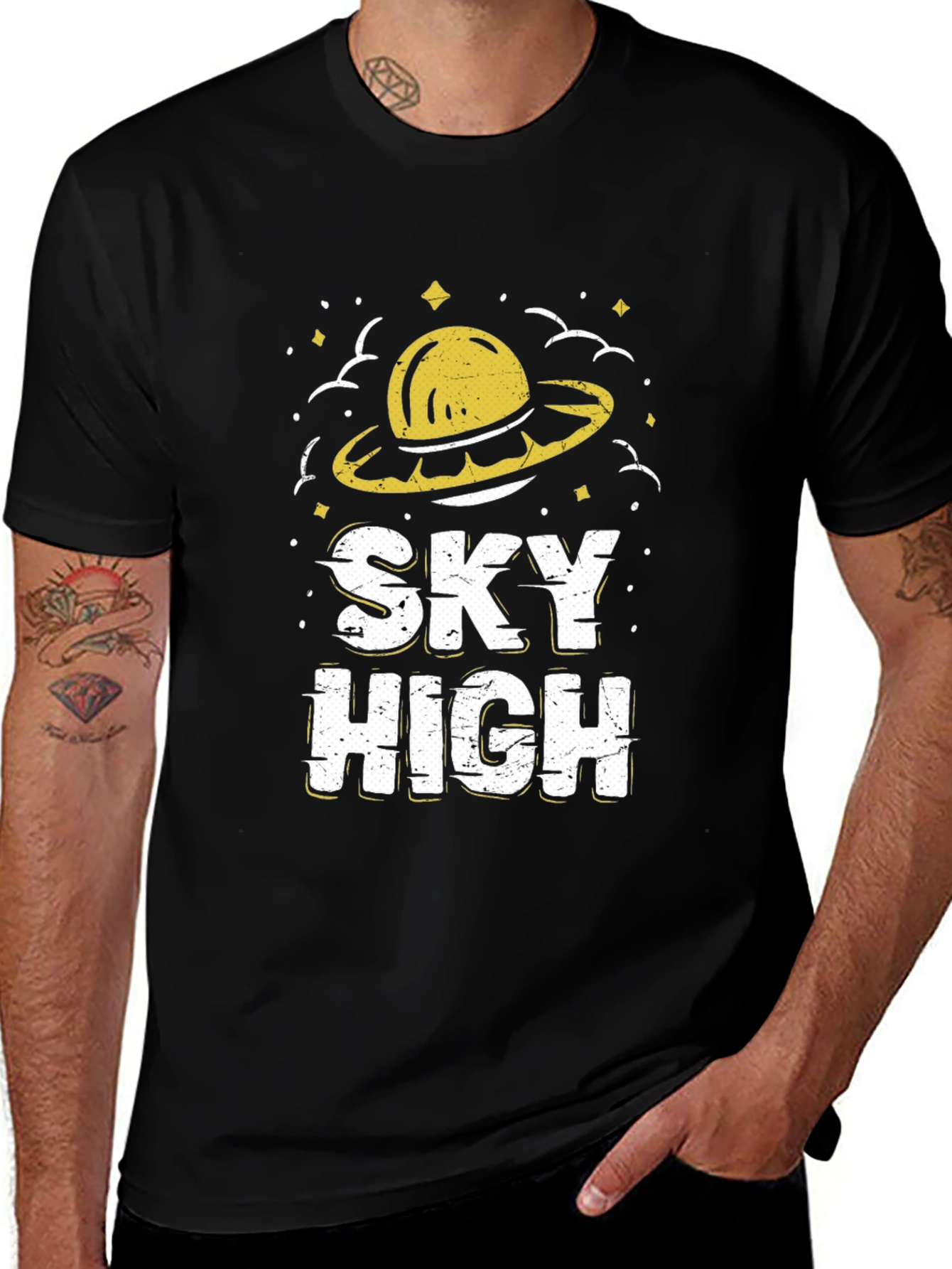Sky High UFO Graphic T-Shirt - Retro Style