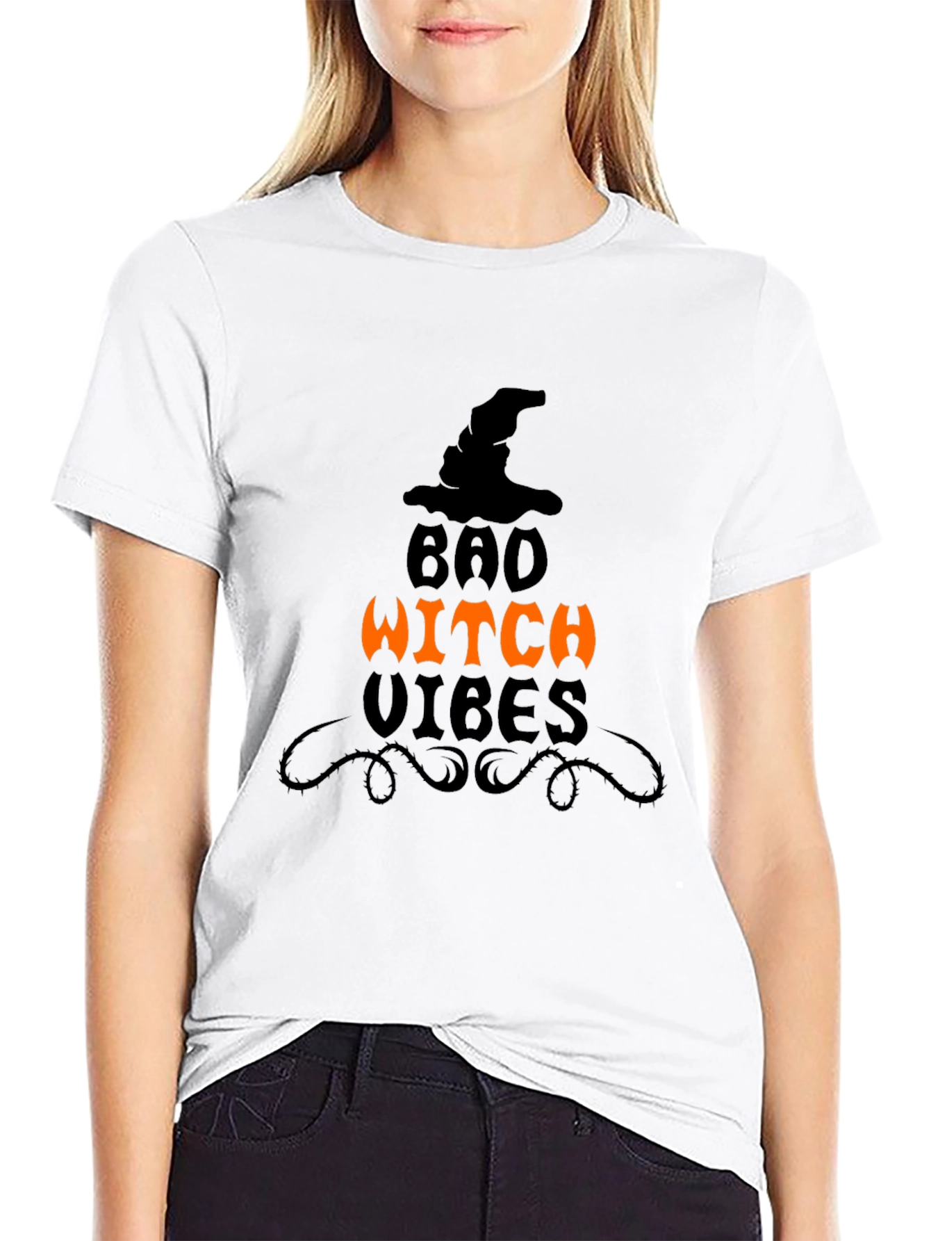 Bad Witch Vibes Graphic Tee - Halloween Apparel