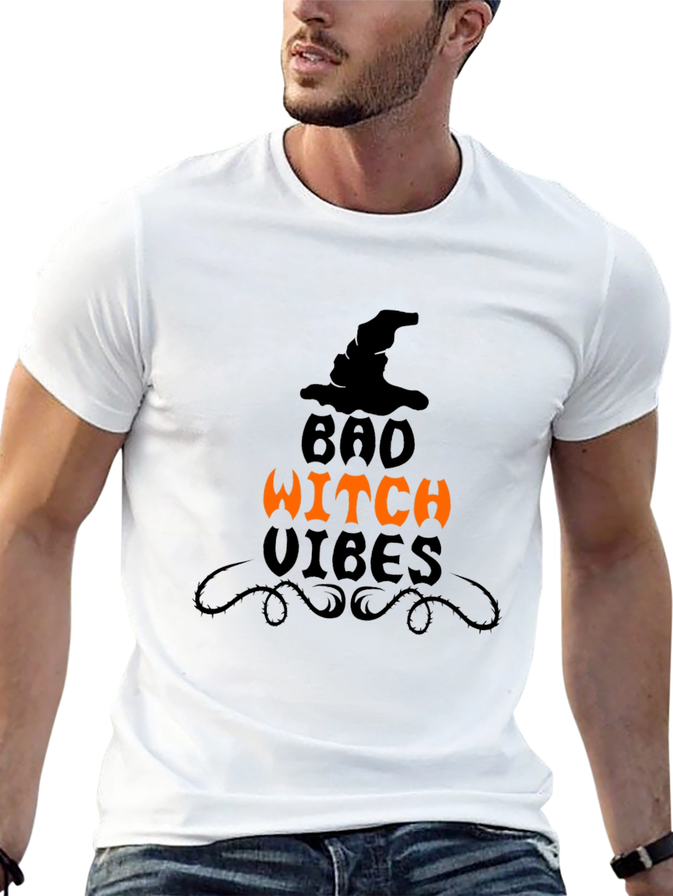 Bad Witch Vibes Graphic Tee - Halloween Apparel