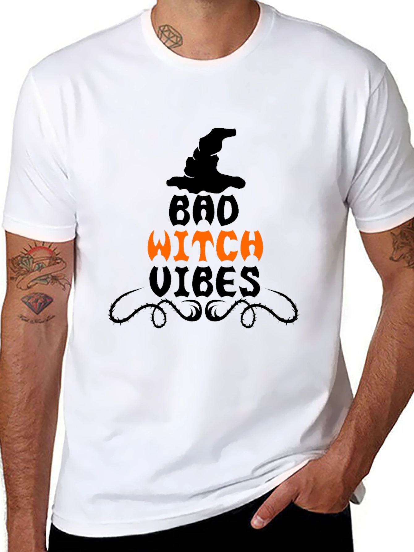 Bad Witch Vibes Graphic Tee - Halloween Apparel