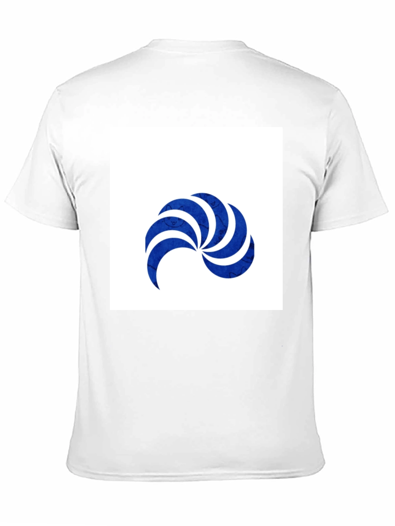Stylish Black T-Shirt with Blue Swirl Graphic
