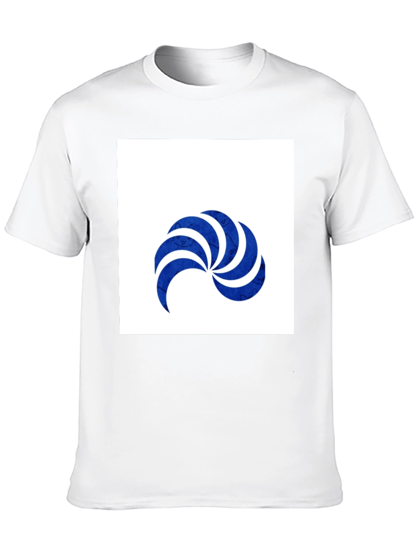 Stylish Black T-Shirt with Blue Swirl Graphic