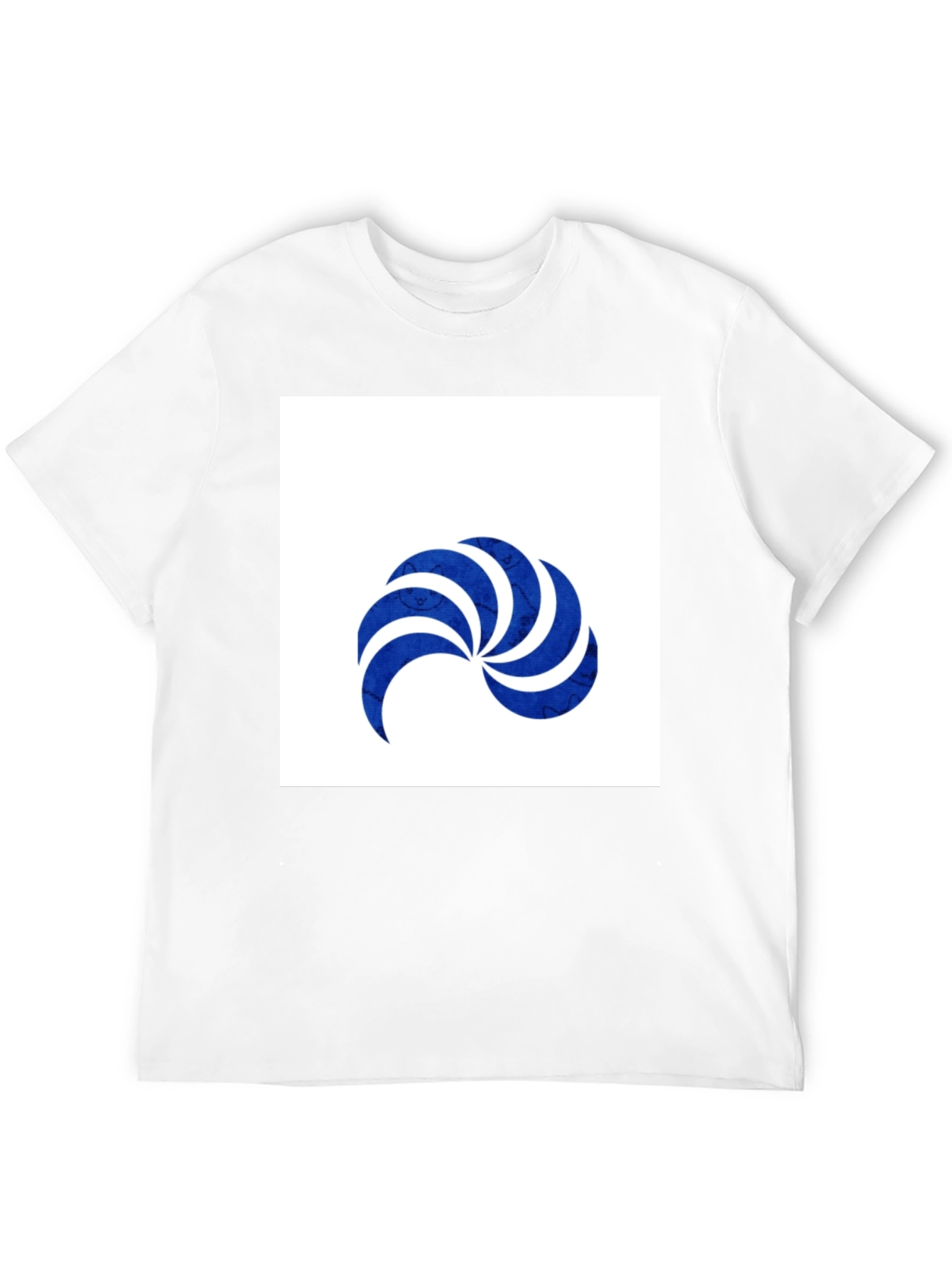 Stylish Black T-Shirt with Blue Swirl Graphic