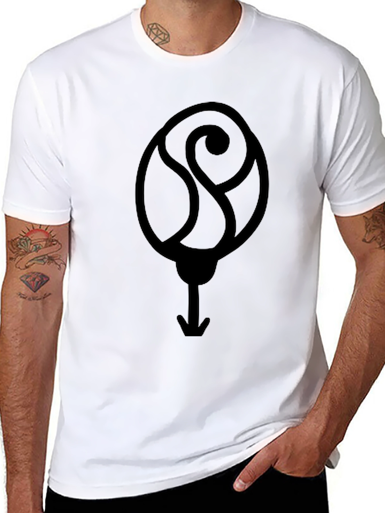 Abstract Symbol Graphic Black T-Shirt