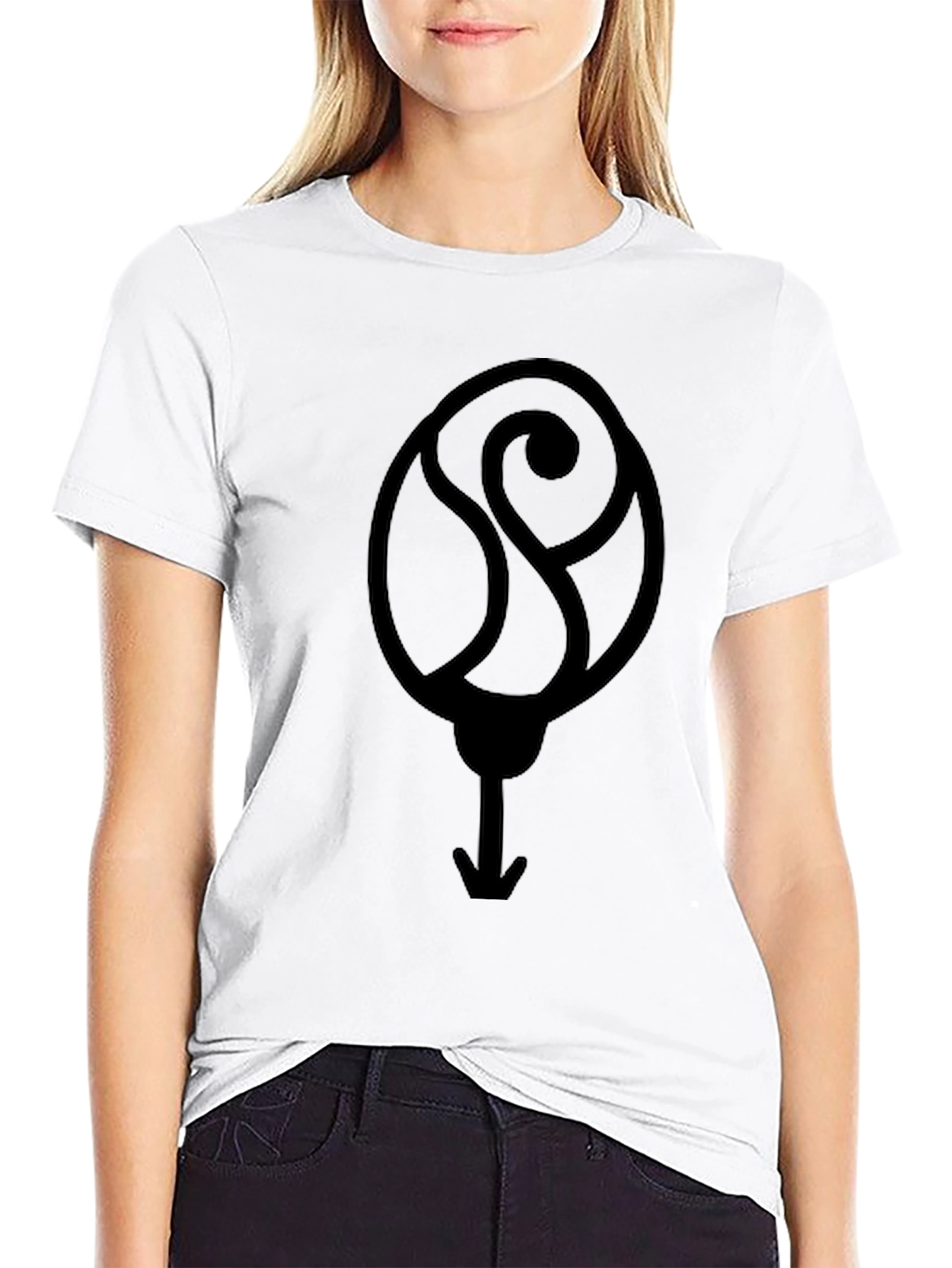 Abstract Symbol Graphic Black T-Shirt
