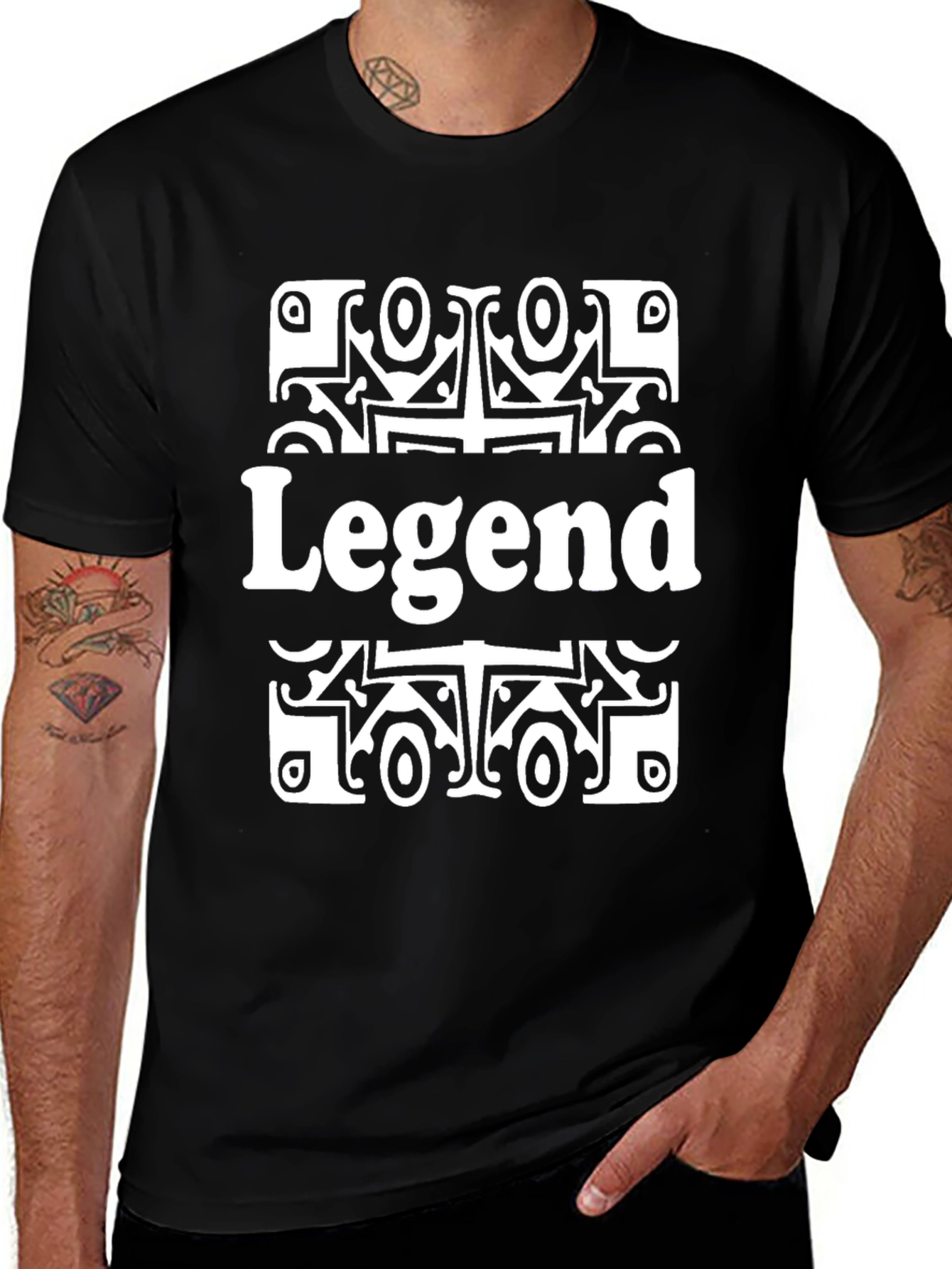 Legend Graphic Print Black T-Shirt