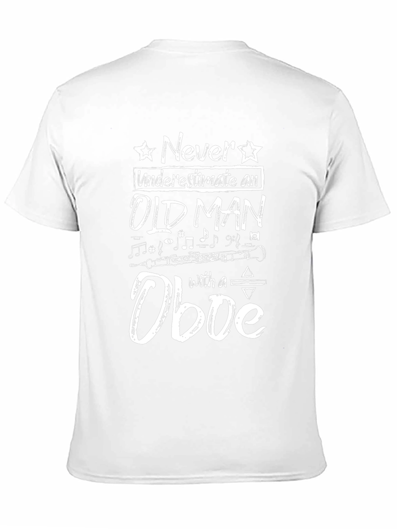 Never Underestimate an Old Man Oboe T-Shirt
