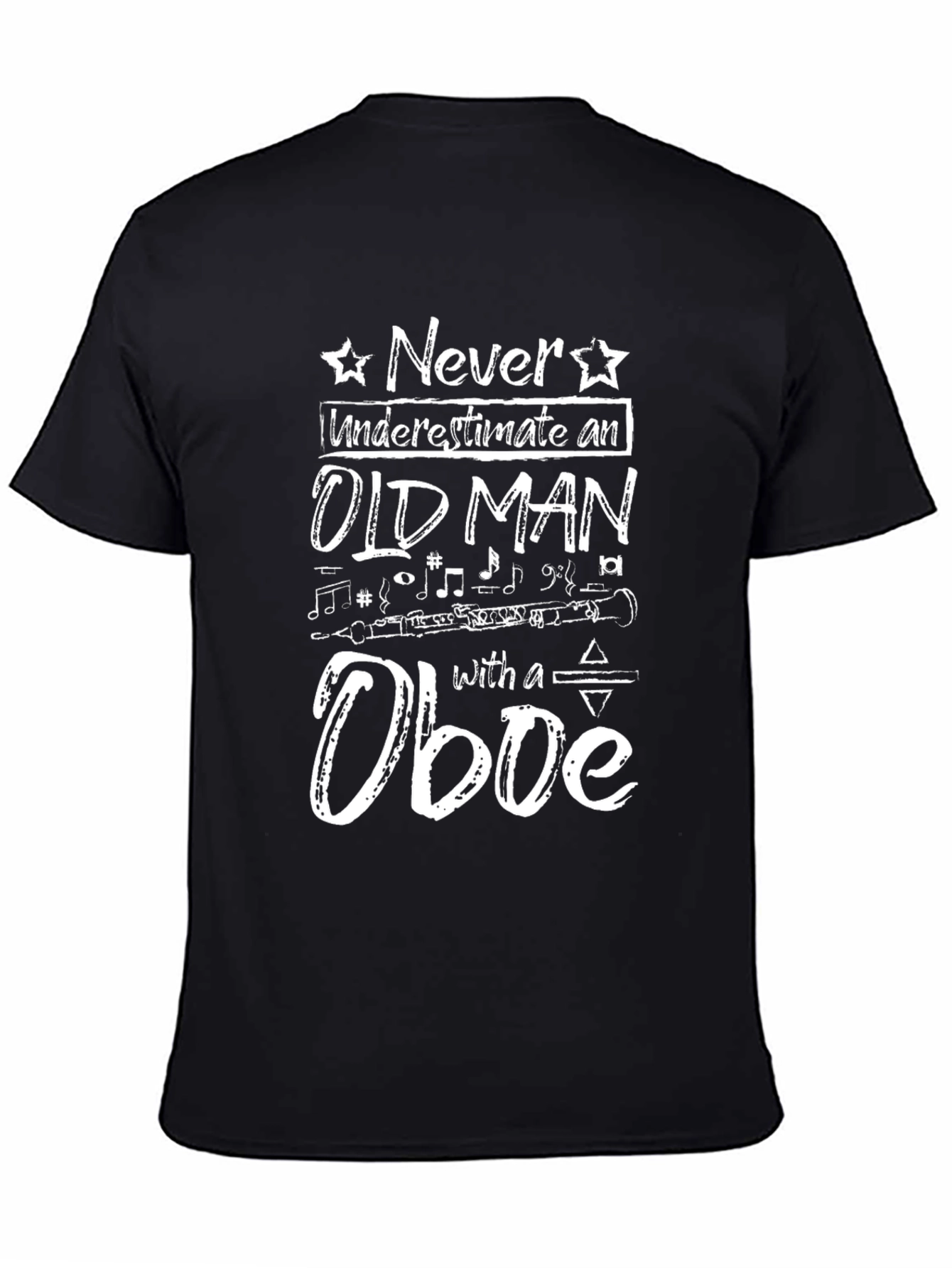 Never Underestimate an Old Man Oboe T-Shirt