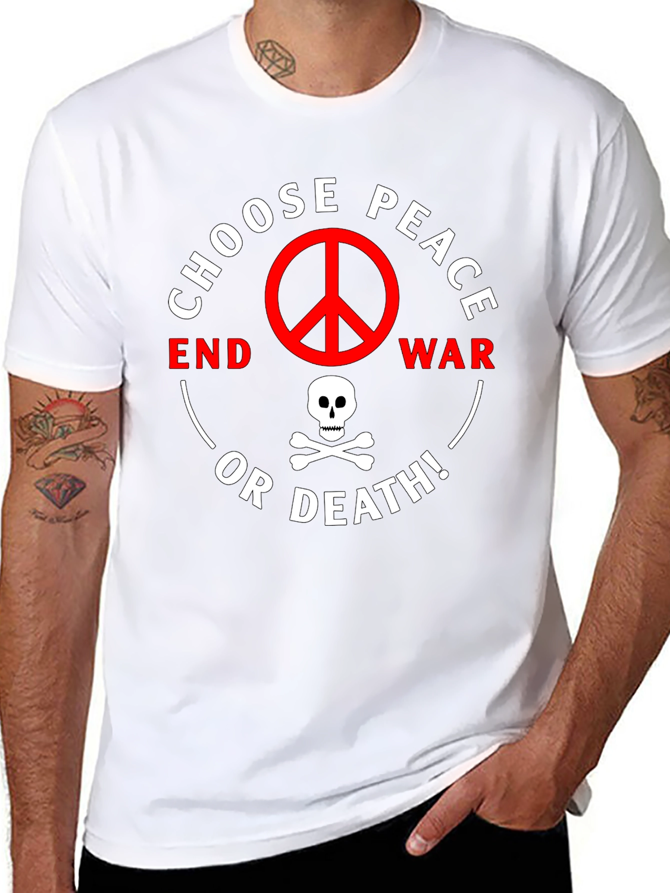 Choose Peace or Death Graphic T-Shirt