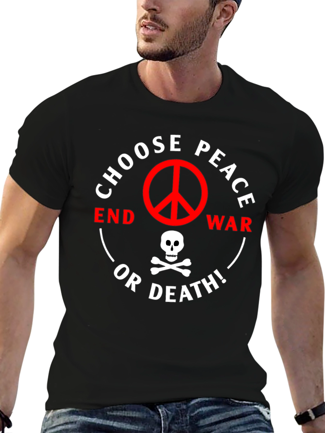 Choose Peace or Death Graphic T-Shirt