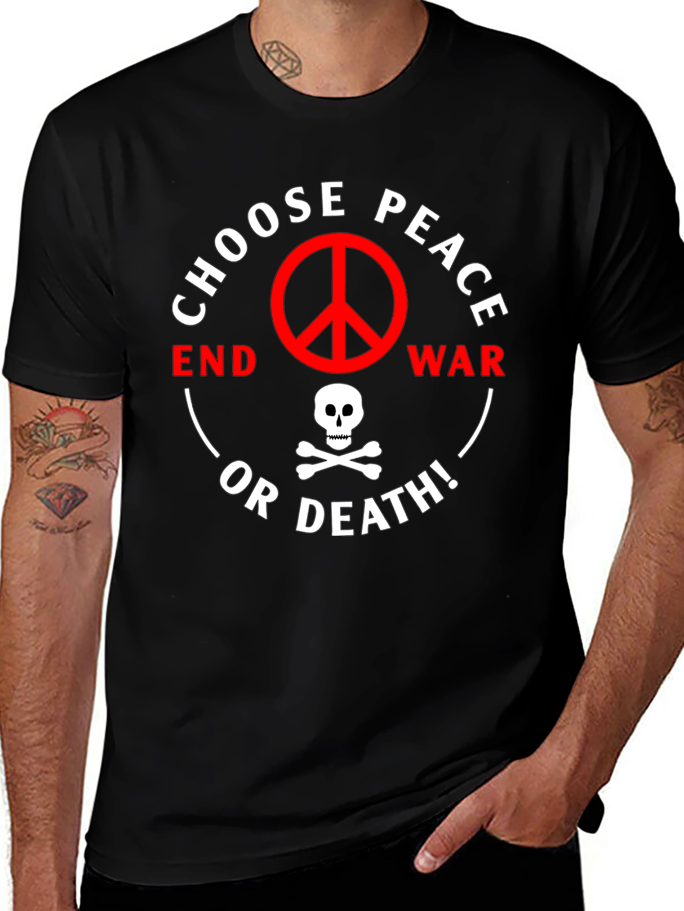 Choose Peace or Death Graphic T-Shirt