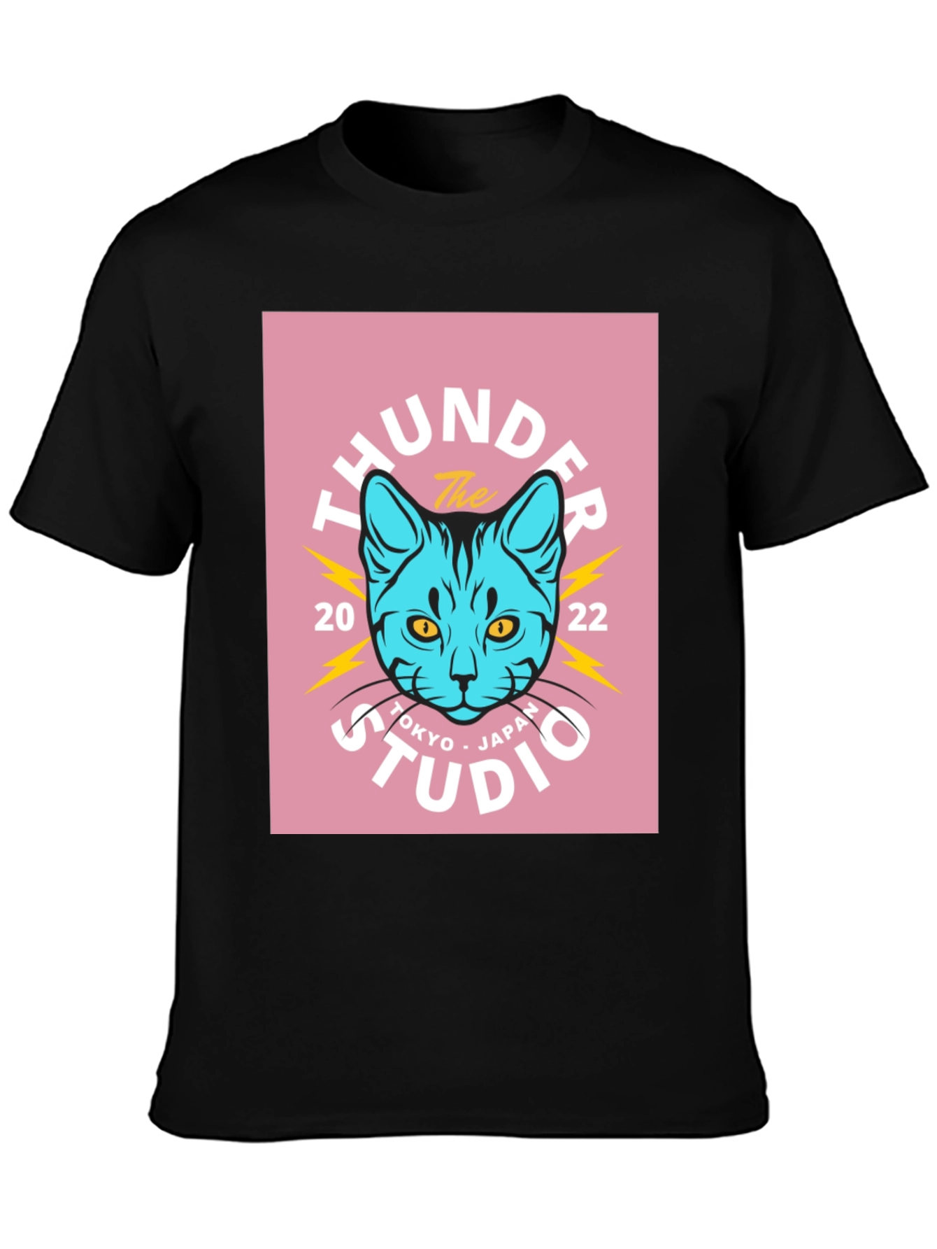 Thunder Studio Tokyo Cat Graphic T-Shirt
