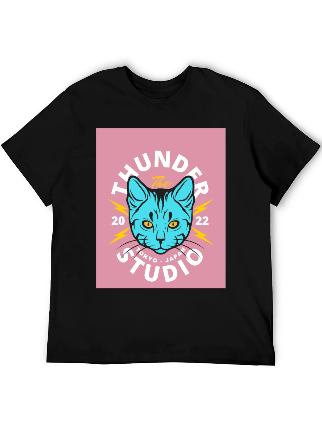 Thunder Studio Tokyo Cat Graphic T-Shirt