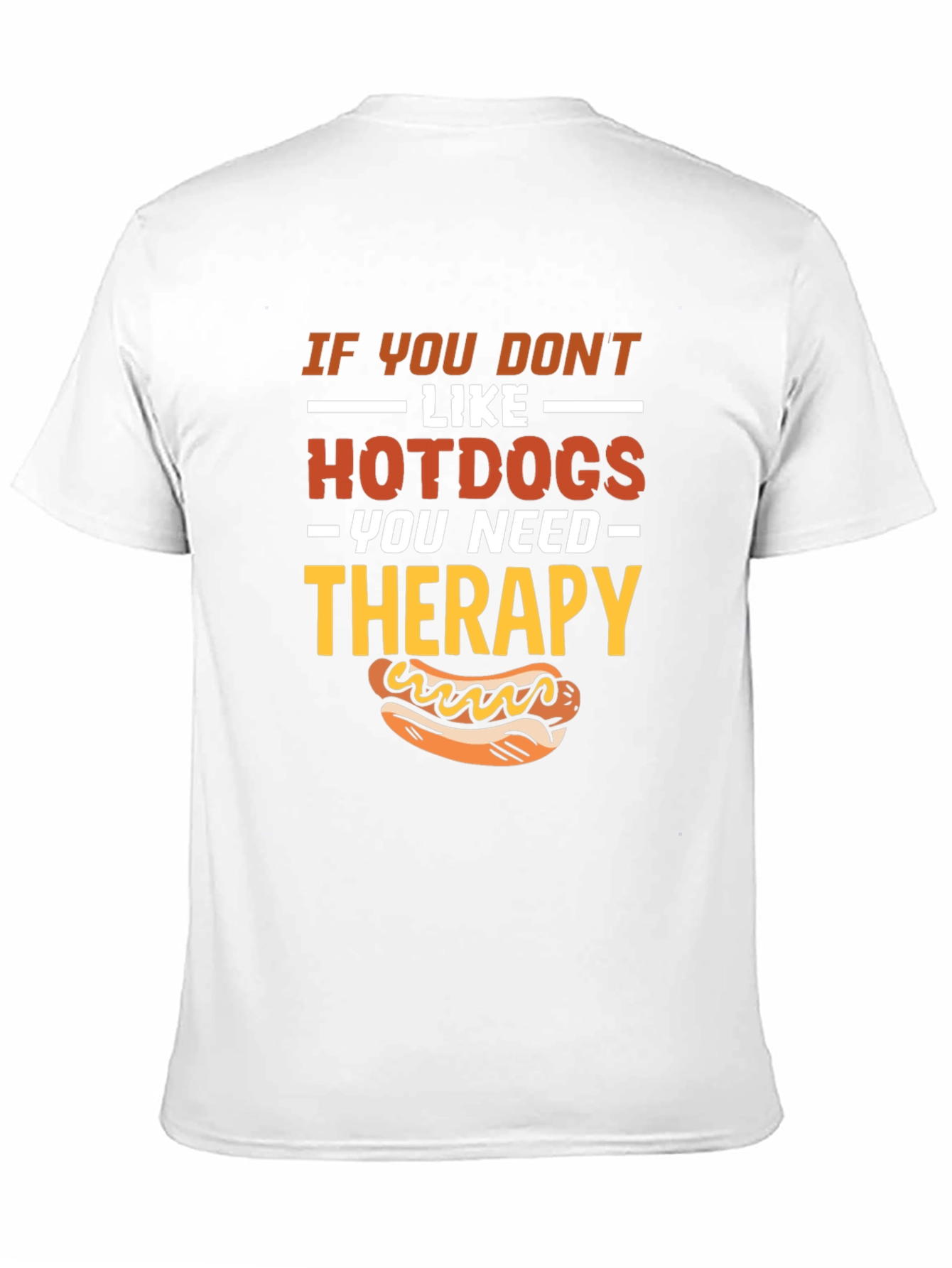 Funny Hotdog Therapy Black T-Shirt