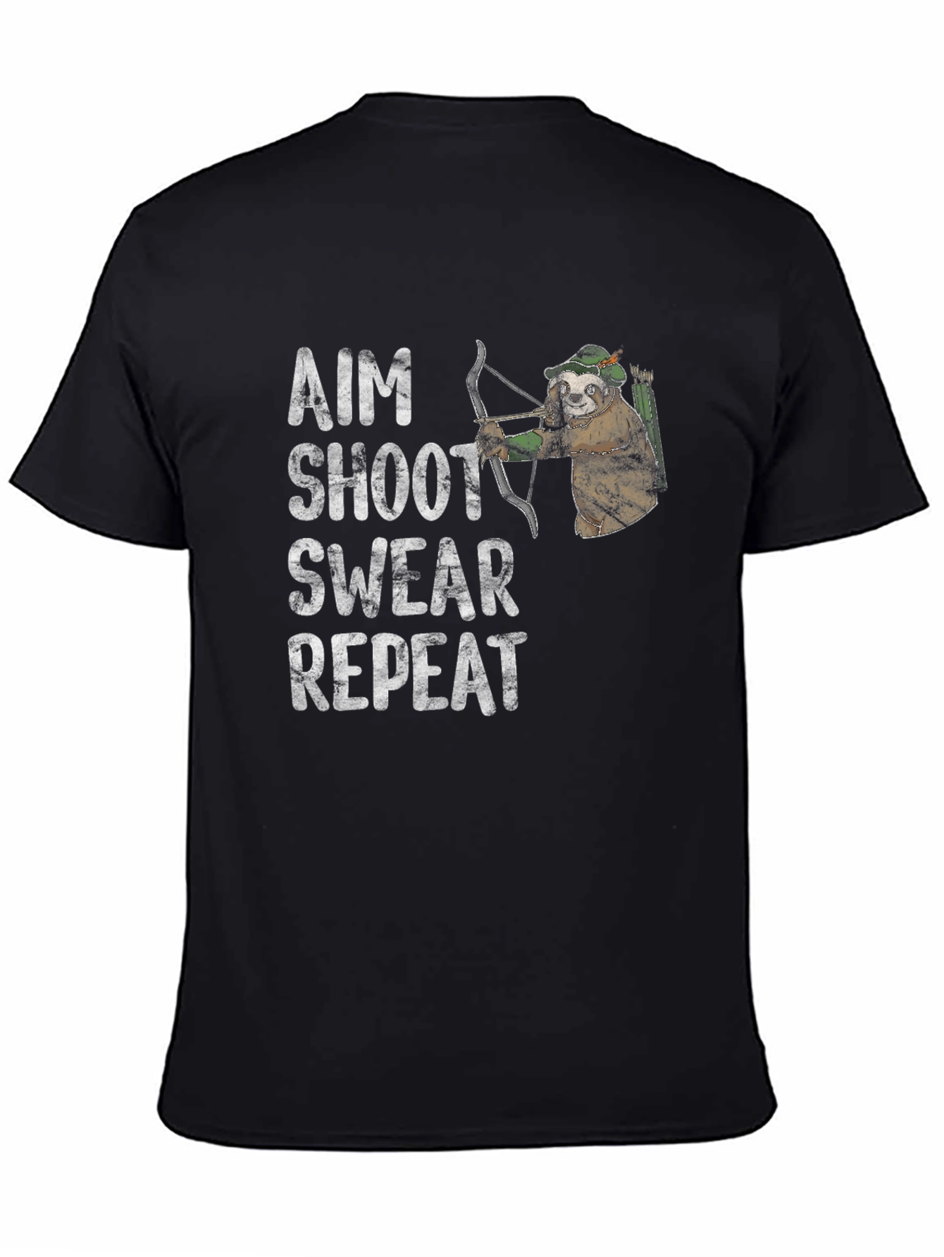 Aim Shoot Swear Repeat T-Shirt - Archer Sloth