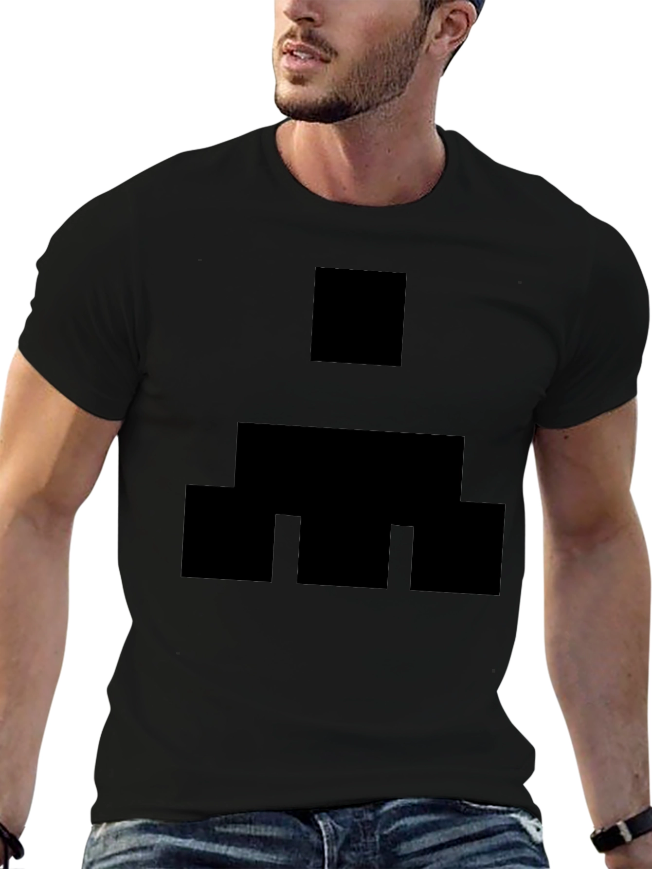 Geometric Pattern Black T-Shirt